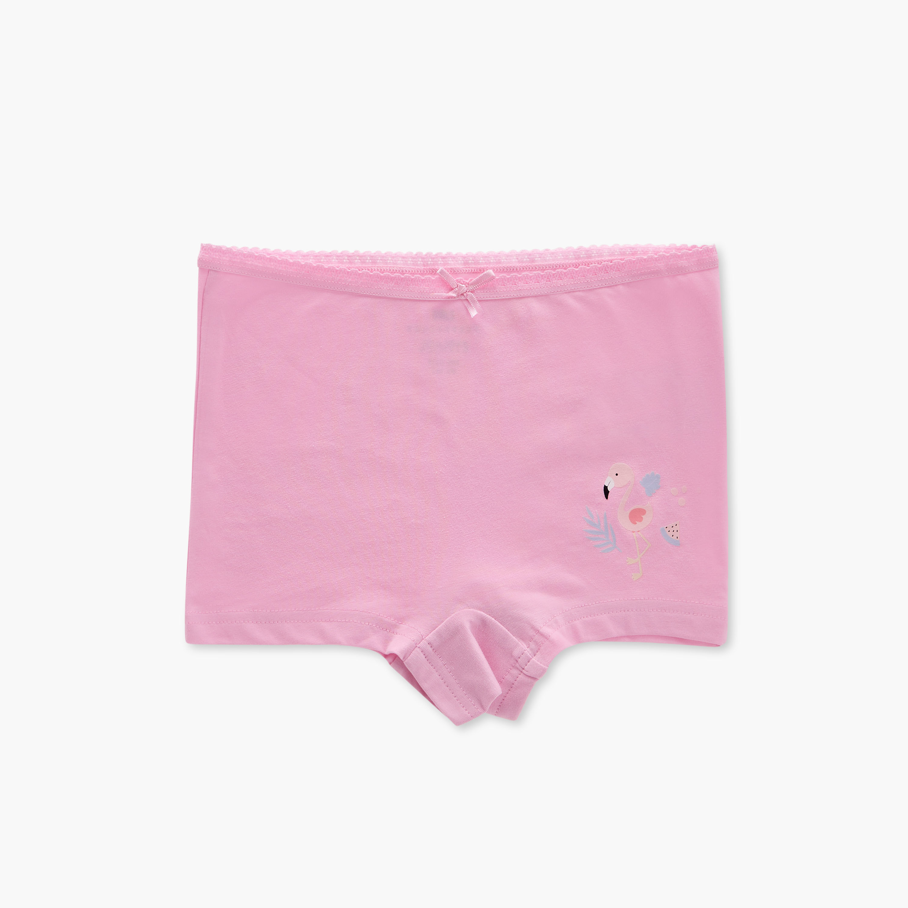 Juniors Printed Boxer Briefs with Elasticated Waistband - Set of 5-girls-clothing-innerwear-panties-image-2