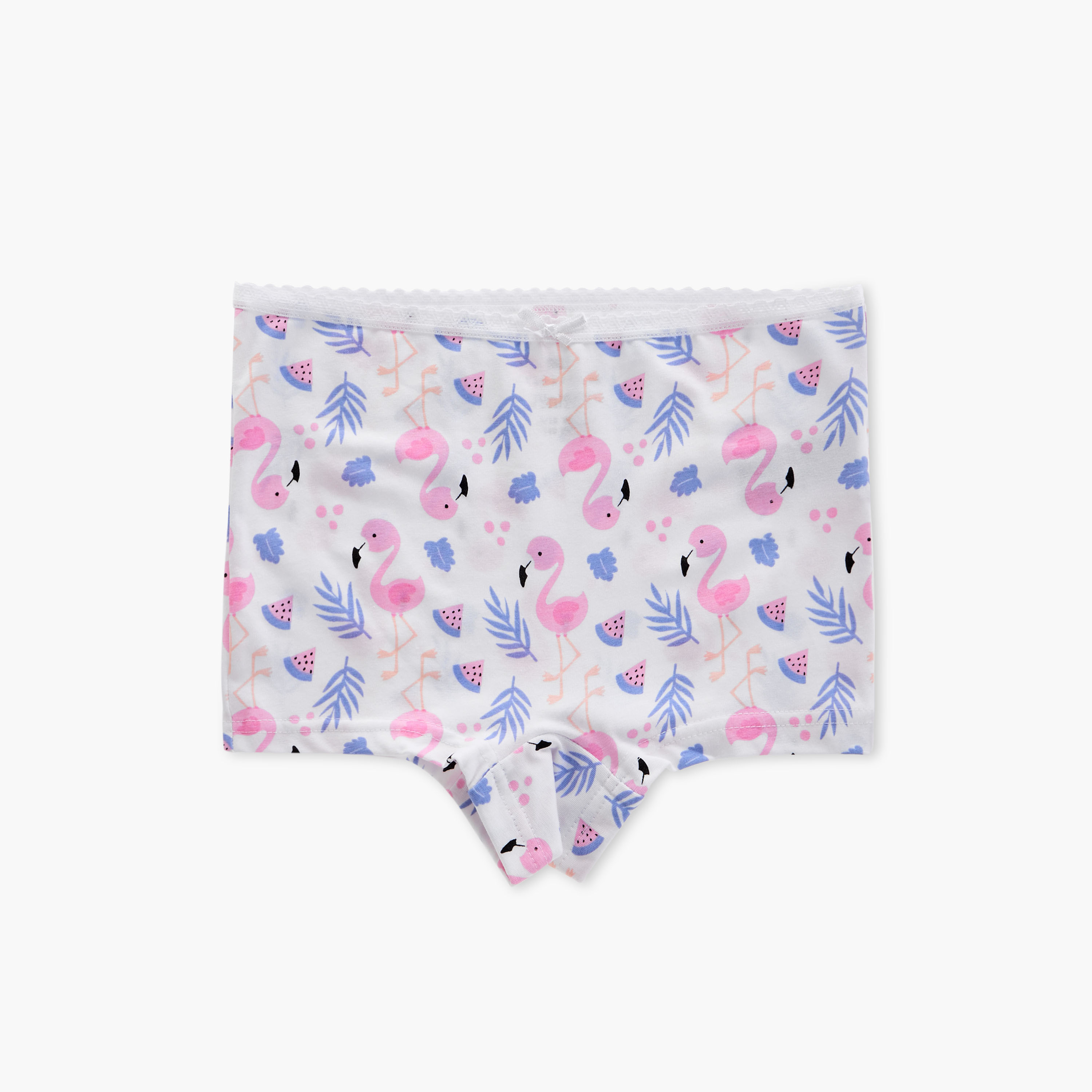 Juniors Printed Boxer Briefs with Elasticated Waistband - Set of 5-girls-clothing-innerwear-panties-image-3
