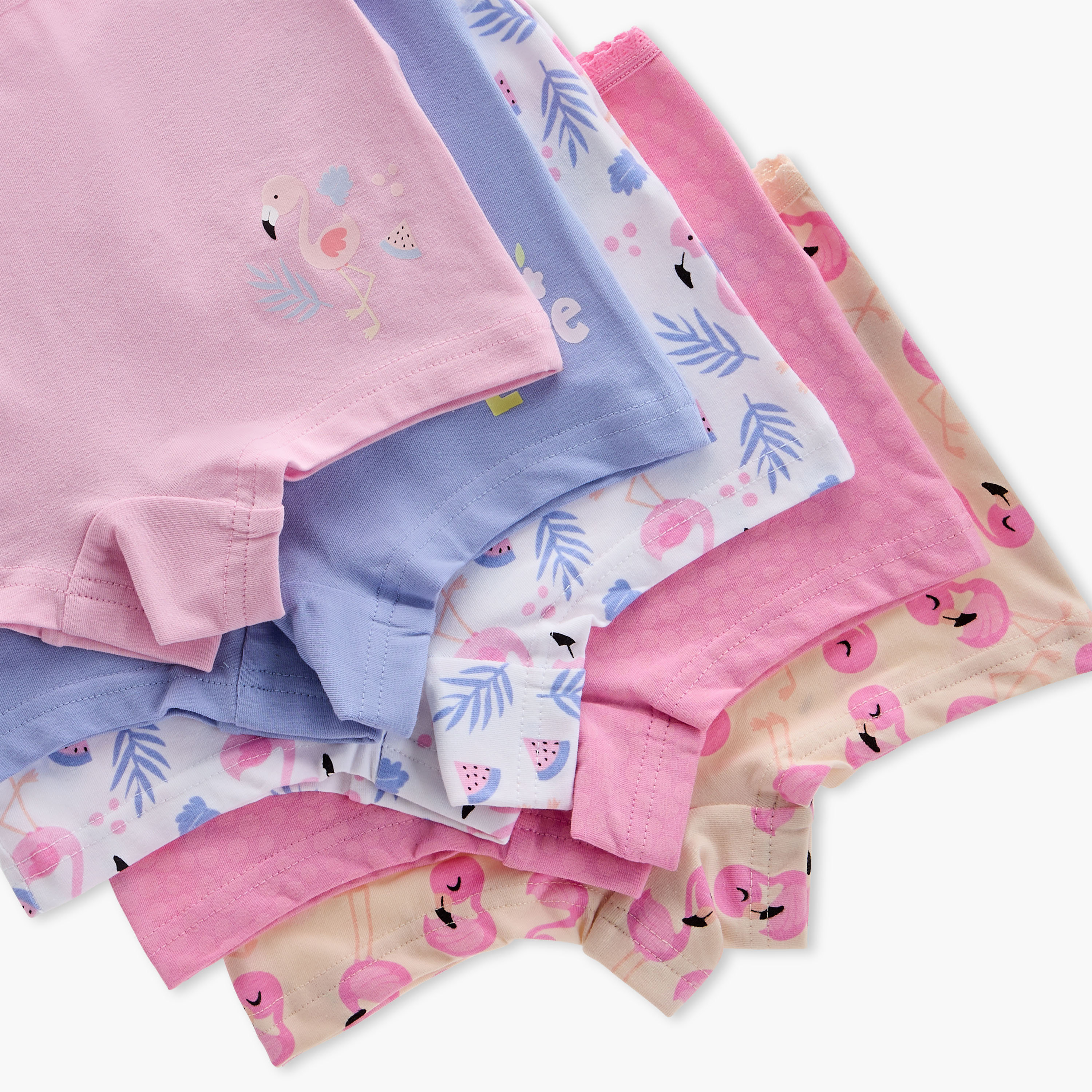 Juniors Printed Boxer Briefs with Elasticated Waistband - Set of 5-girls-clothing-innerwear-panties-image-8