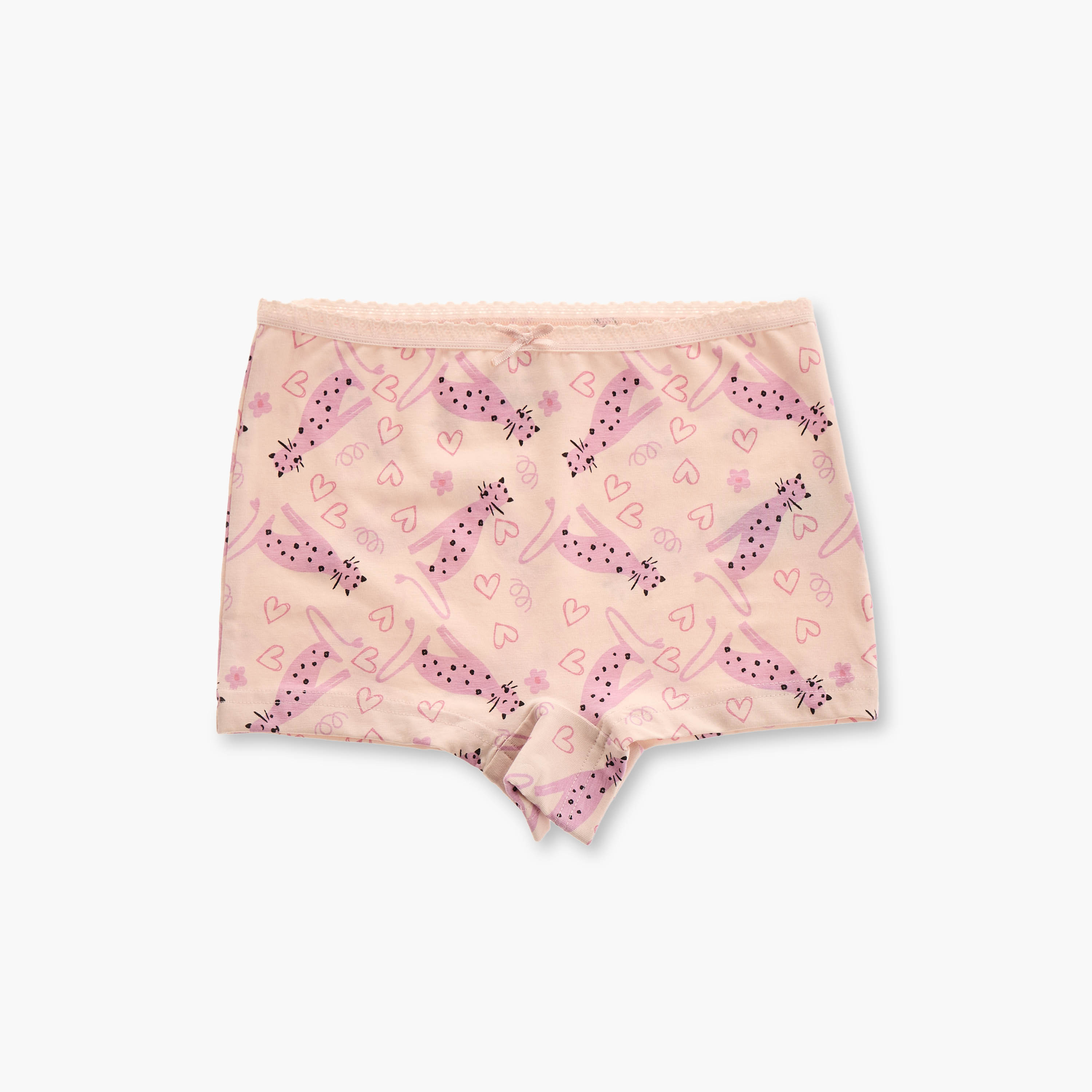 Juniors Printed Boxer Briefs with Bow Detail - Set of 5-girls-clothing-innerwear-panties-image-6