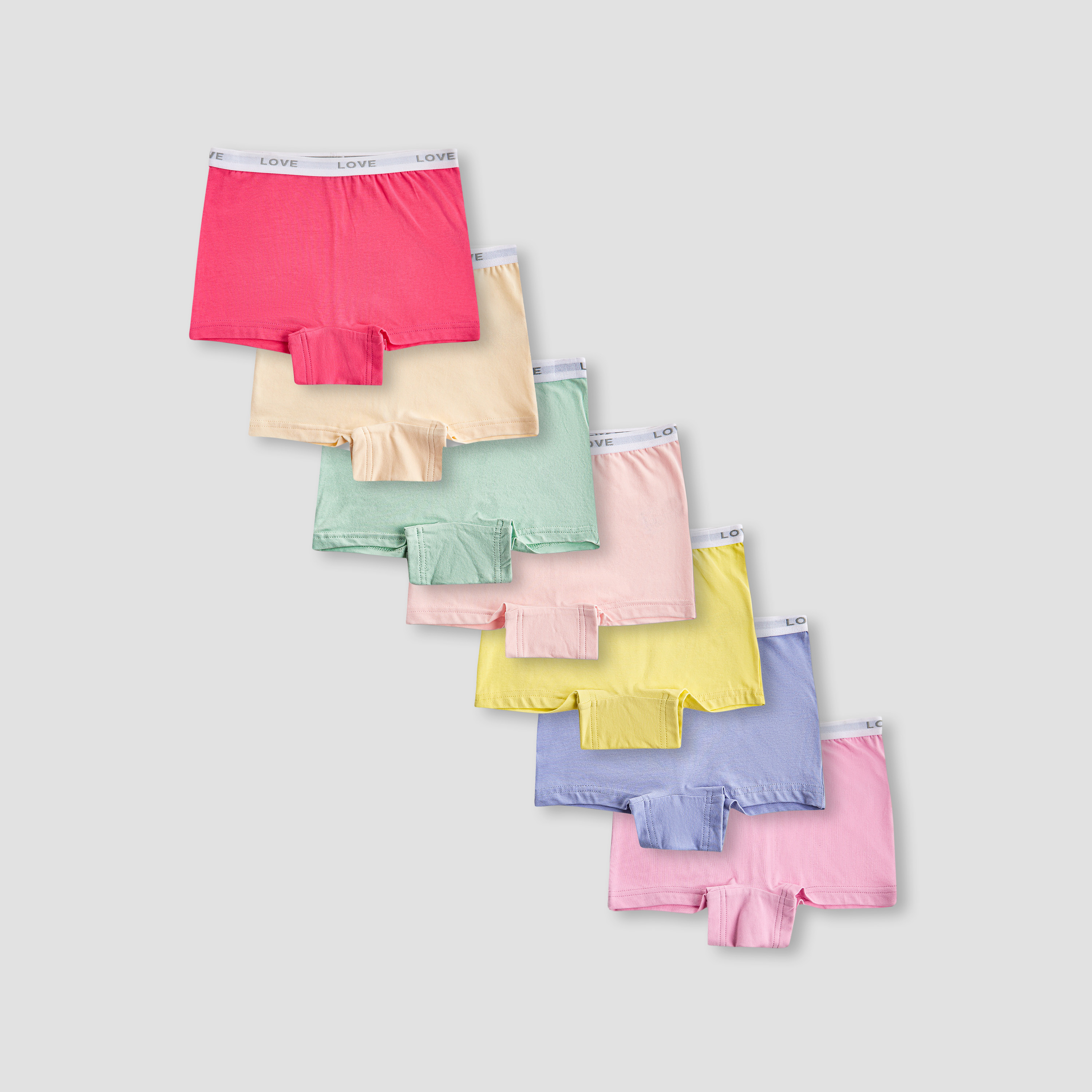 Juniors Solid Boxers with Elasticated Waistband - Set of 7-girls-clothing-innerwear-panties-image-1