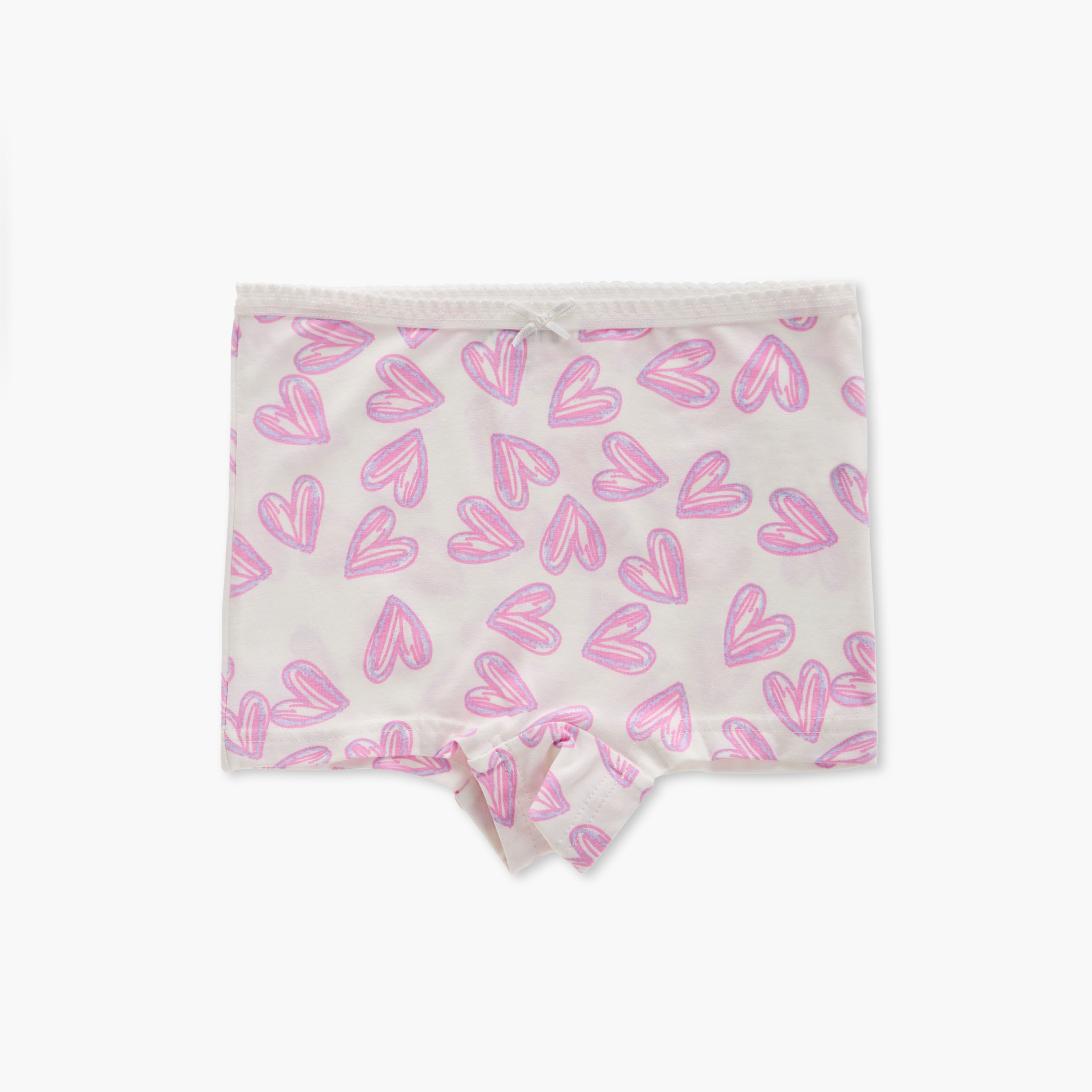 Juniors Assorted Boxer Briefs with Elasticated Waistband and Bow Detail - Set of 7-girls-clothing-innerwear-panties-image-2