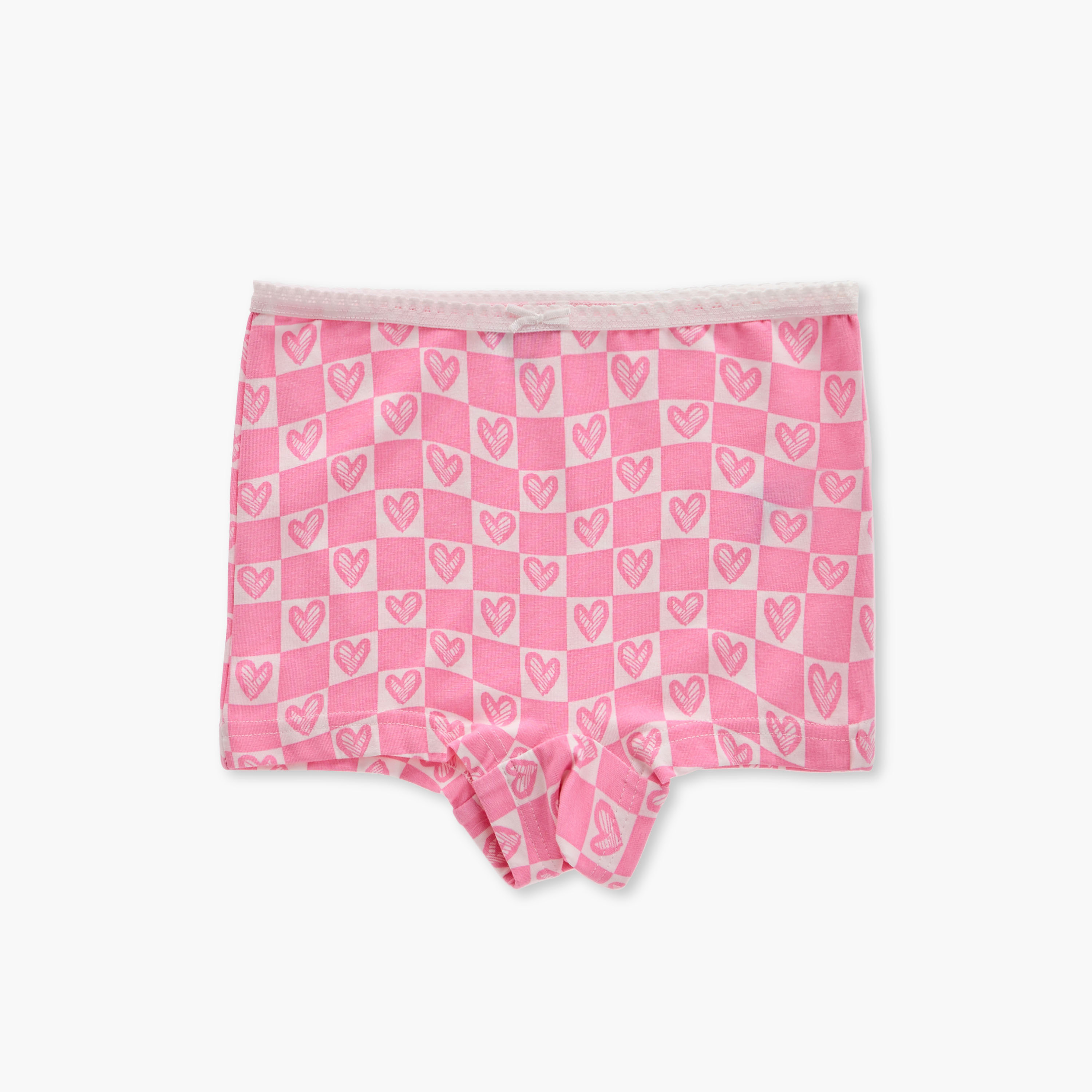 Juniors Assorted Boxer Briefs with Elasticated Waistband and Bow Detail - Set of 7-girls-clothing-innerwear-panties-image-4