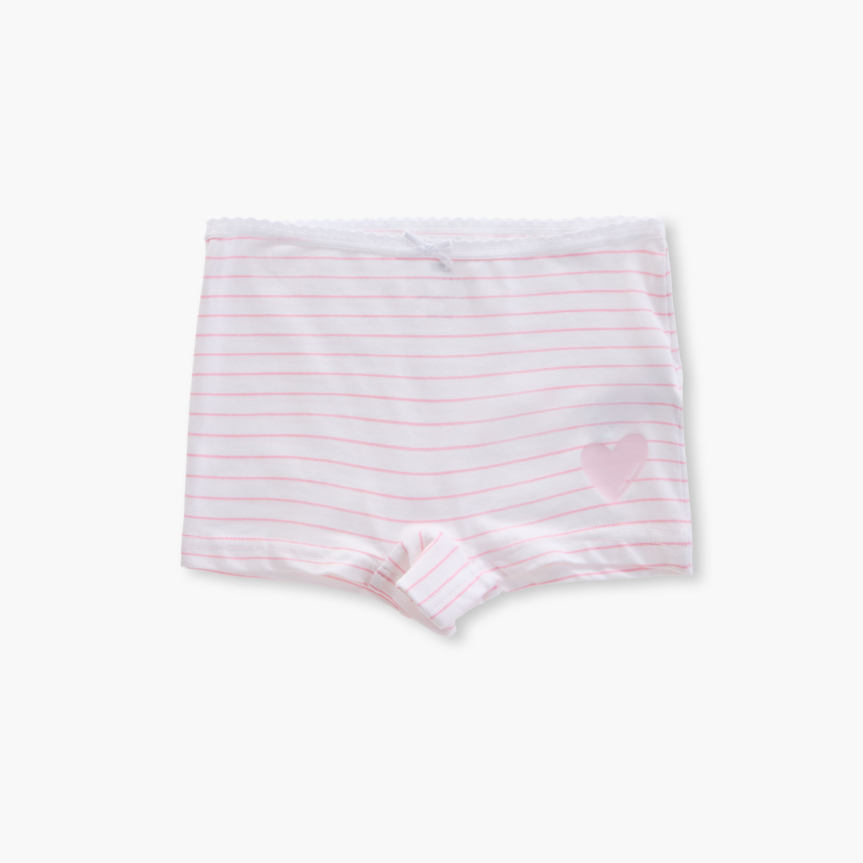 Juniors Assorted Boxer Briefs with Elasticated Waistband and Bow Detail - Set of 7-girls-clothing-innerwear-panties-image-2