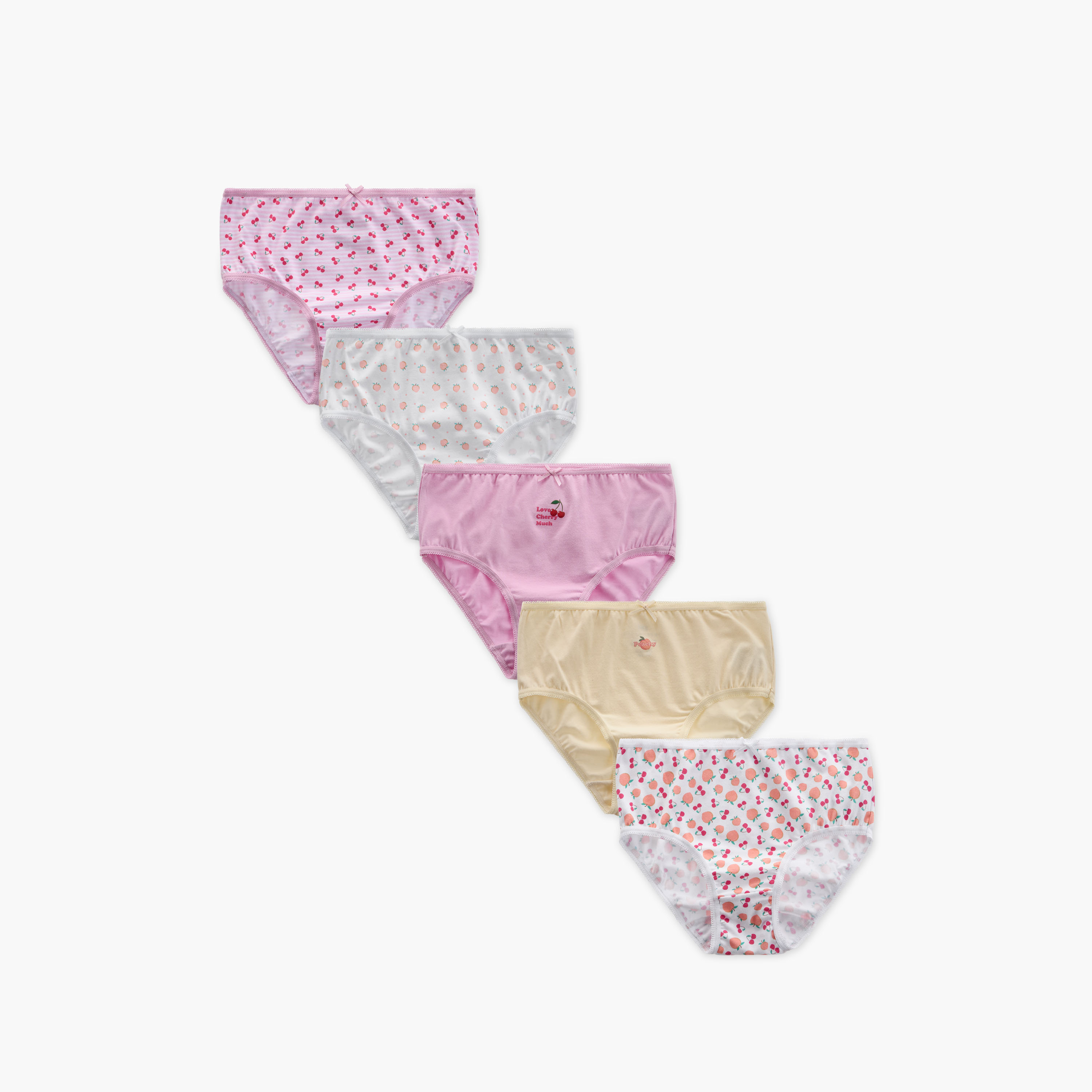 Juniors Fruit Print Briefs - Set of 5-girls-clothing-innerwear-panties-image-1
