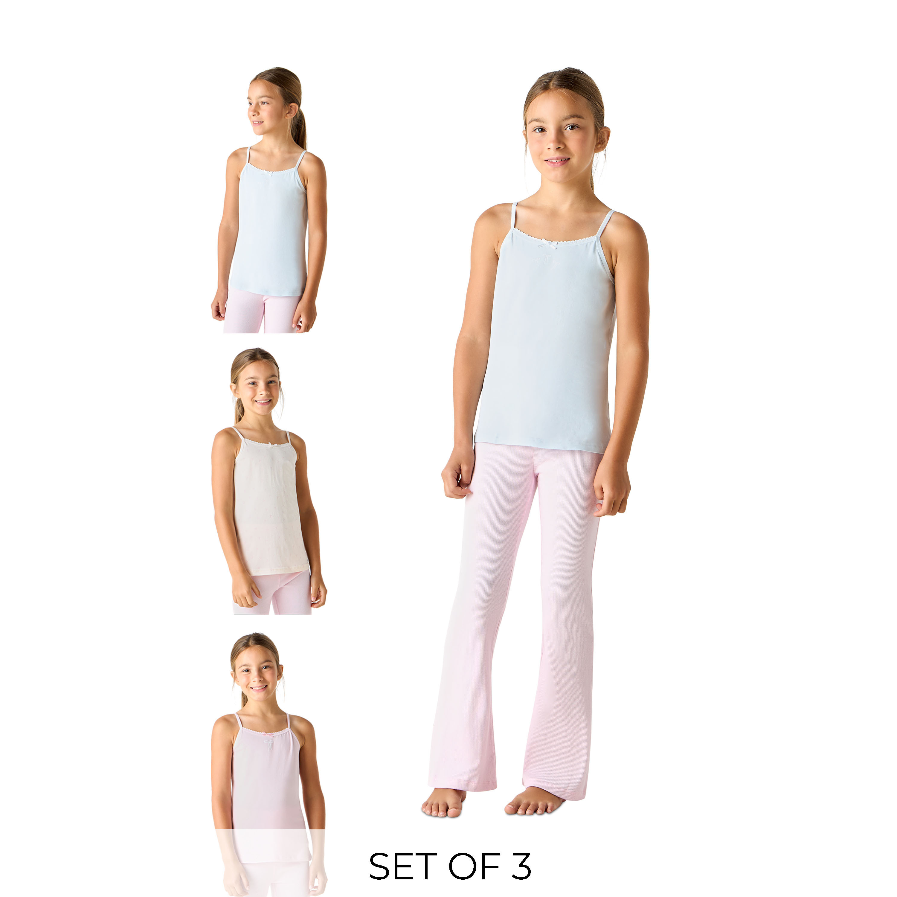 Juniors Assorted Camisole with Bow Detail - Set of 3-girls-clothing-innerwear-vests-image-1