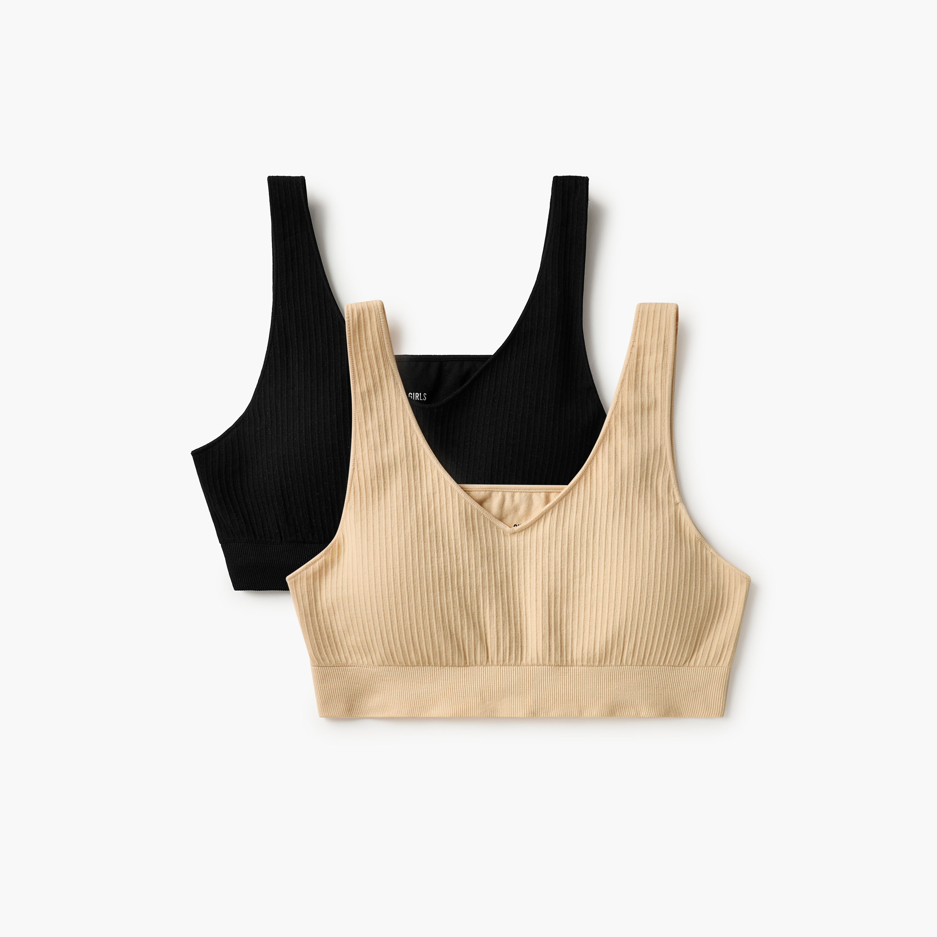 Juniors Ribbed Training Bra - Set of 2-girls-clothing-innerwear-bras-image-1