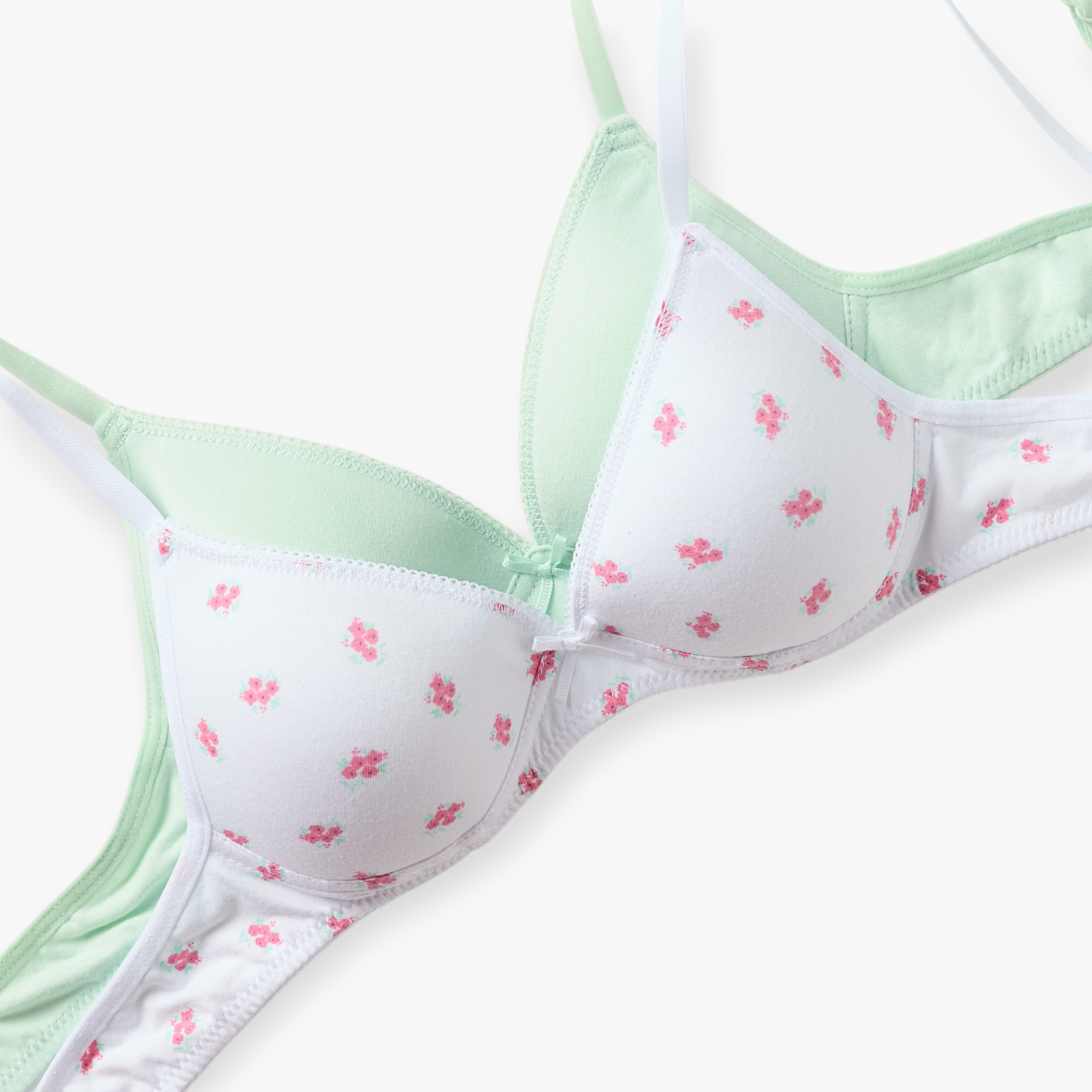 Juniors Assorted Teen Bra with Adjustable Straps and Bow Detail - Set of 2-girls-clothing-innerwear-bras-image-4