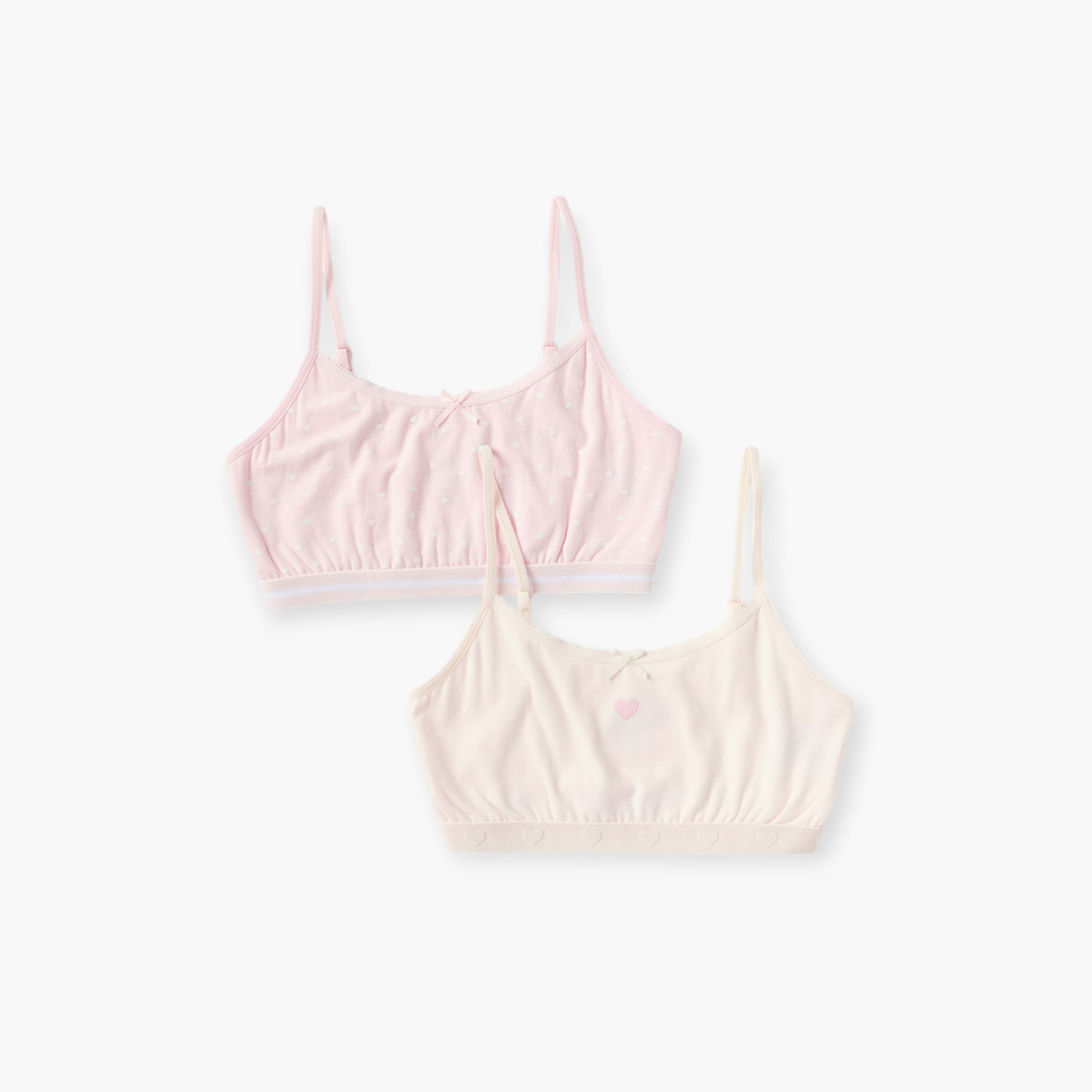 Juniors Printed Bra with Adjustable Strap and Bow Detail - Set of 2-girls-clothing-innerwear-bras-image-1
