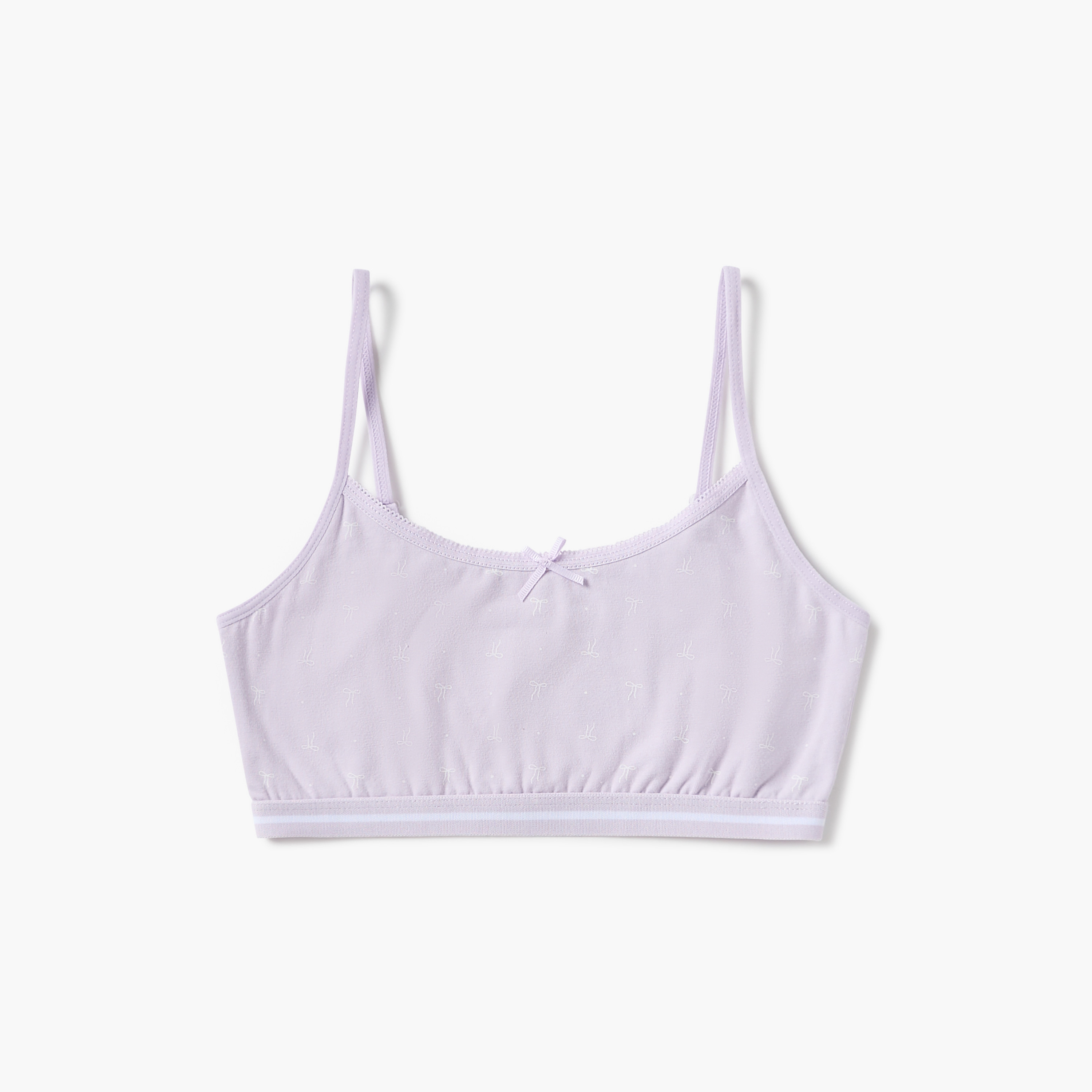 Juniors Assorted Sports Bra with Adjustable Strap and Bow Detail - Set of 2-girls-clothing-innerwear-bras-image-2