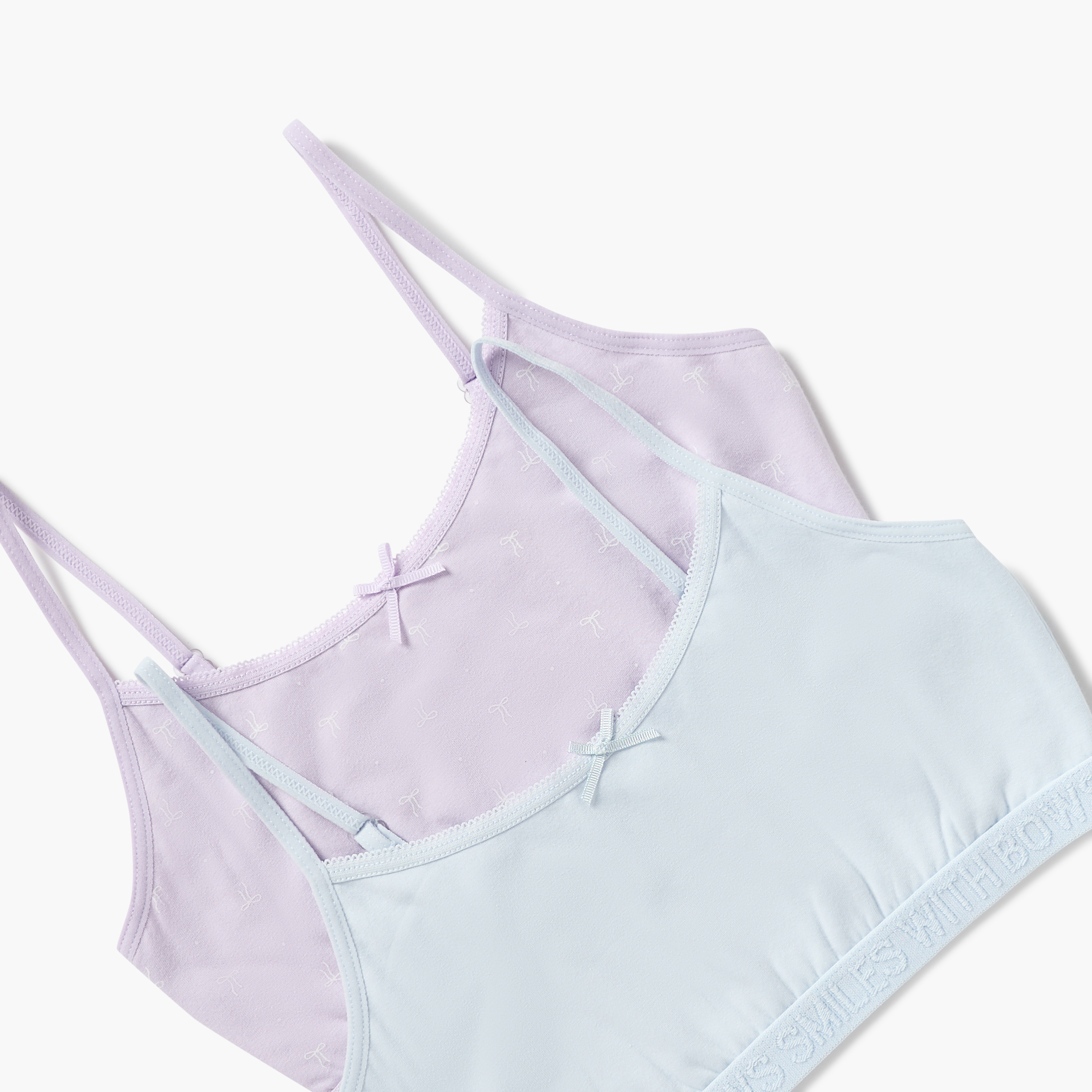 Juniors Assorted Sports Bra with Adjustable Strap and Bow Detail - Set of 2-girls-clothing-innerwear-bras-image-4
