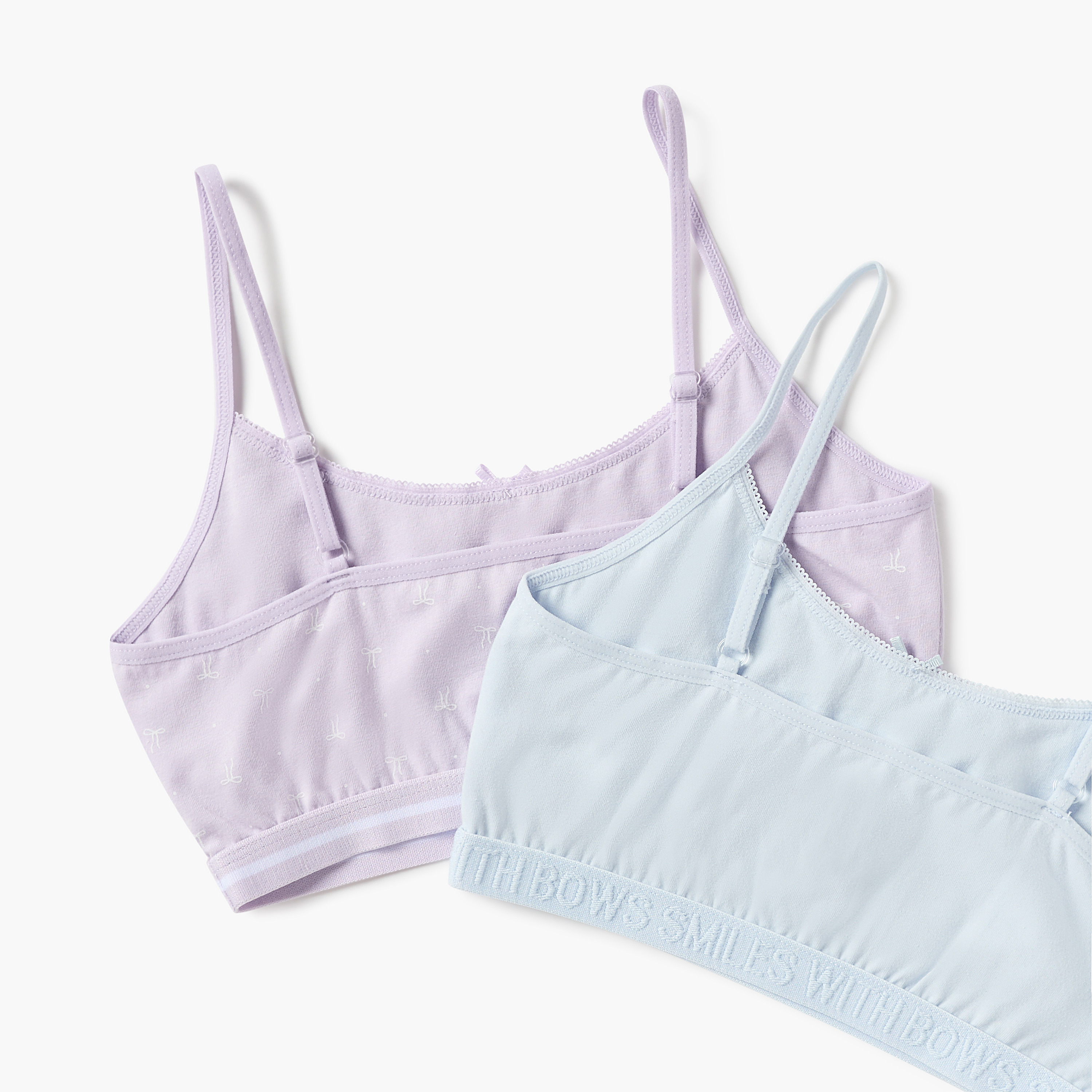 Juniors Assorted Sports Bra with Adjustable Strap and Bow Detail - Set of 2-girls-clothing-innerwear-bras-image-5