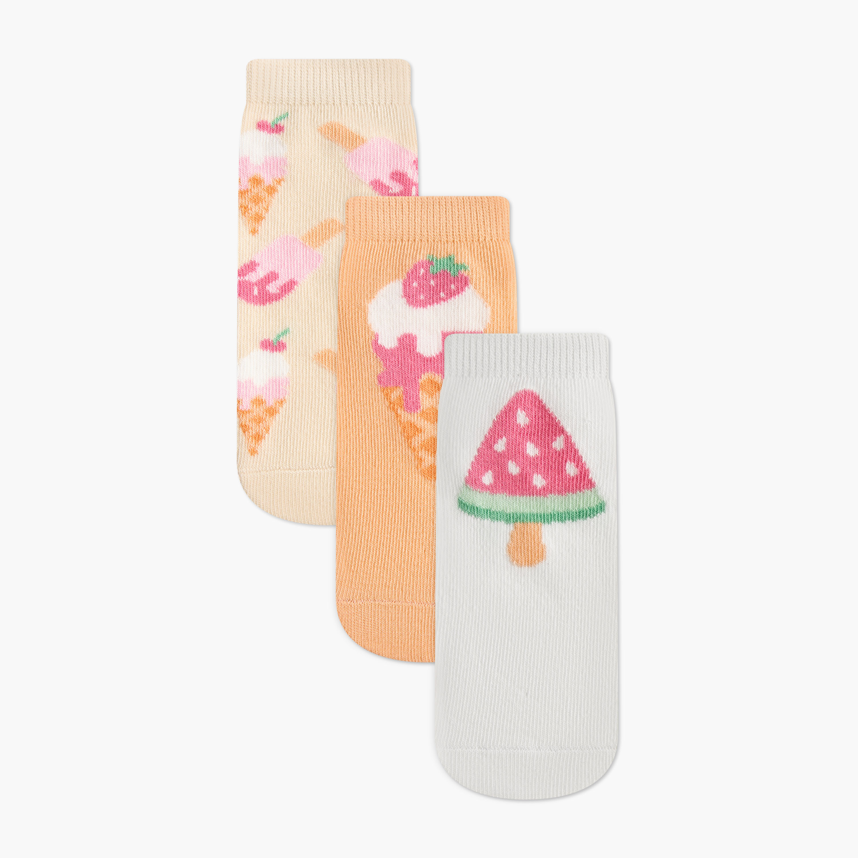 Juniors Printed Ankle Length Socks - Set of 3-girls-accessories-socks-image-1