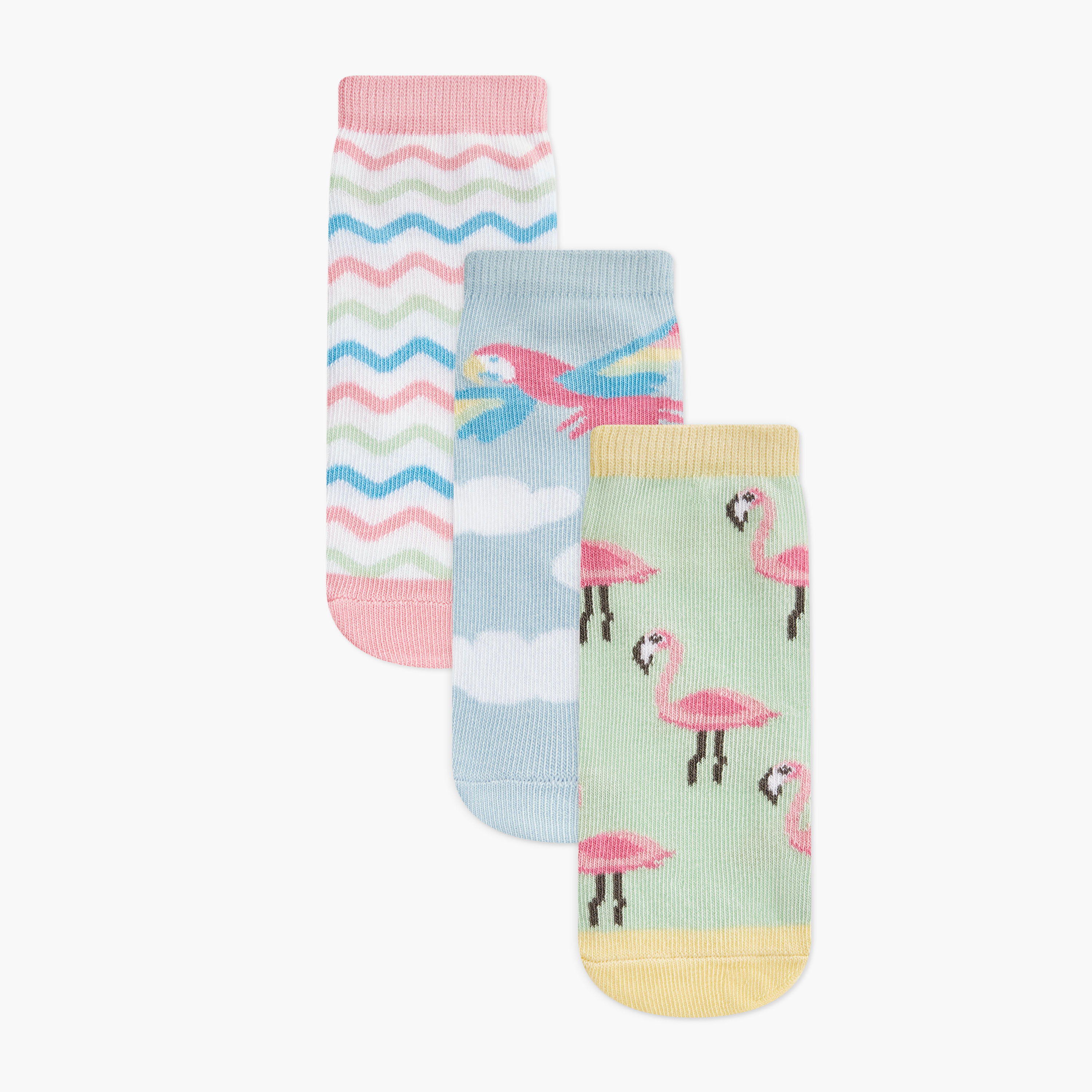 Juniors Printed Ankle Length Socks - Set of 3-girls-accessories-socks-image-1