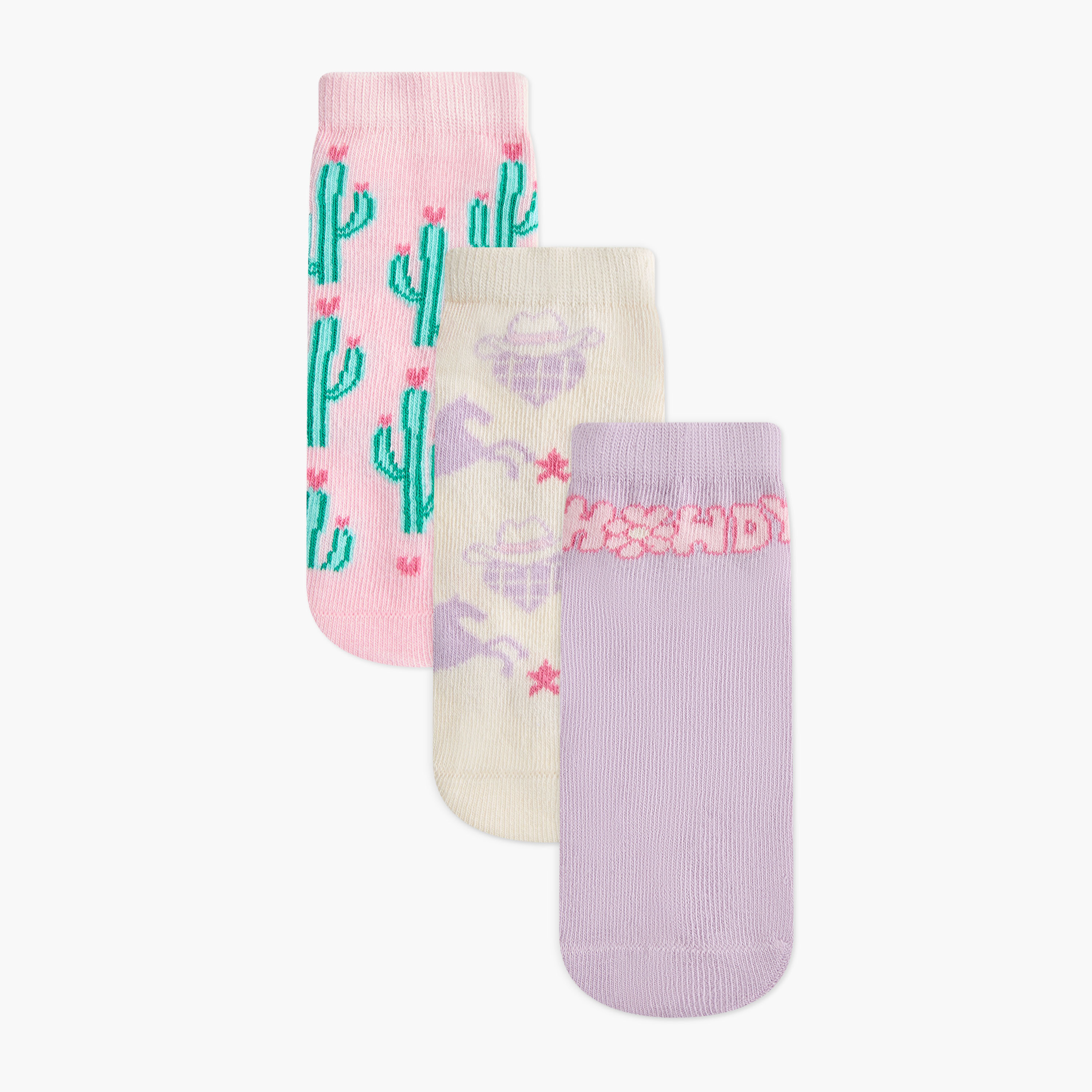 Juniors Printed Ankle Length Socks - Set of 3-girls-accessories-socks-image-1