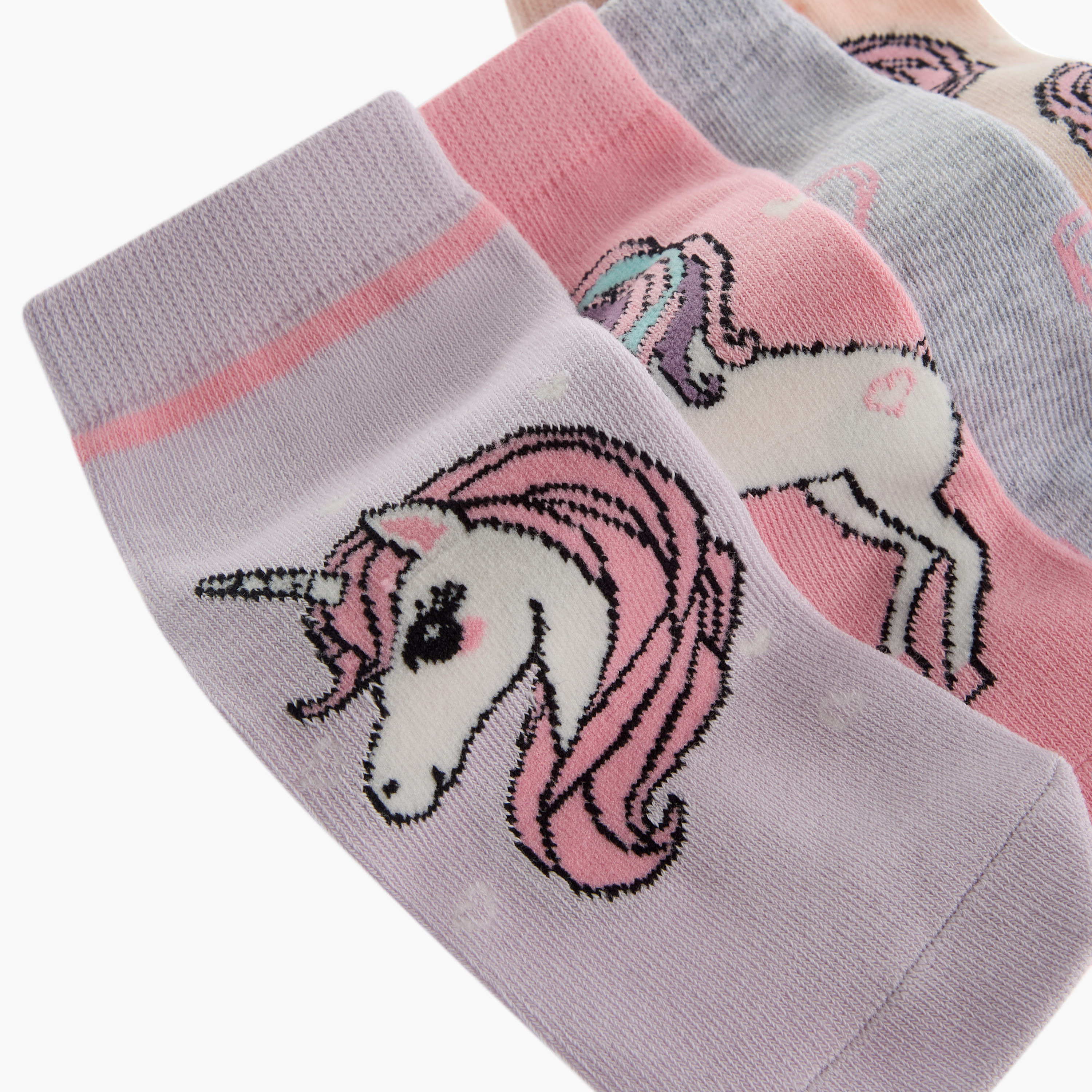 Juniors Printed Ankle Length Socks - Set of 7-girls-accessories-socks-image-4