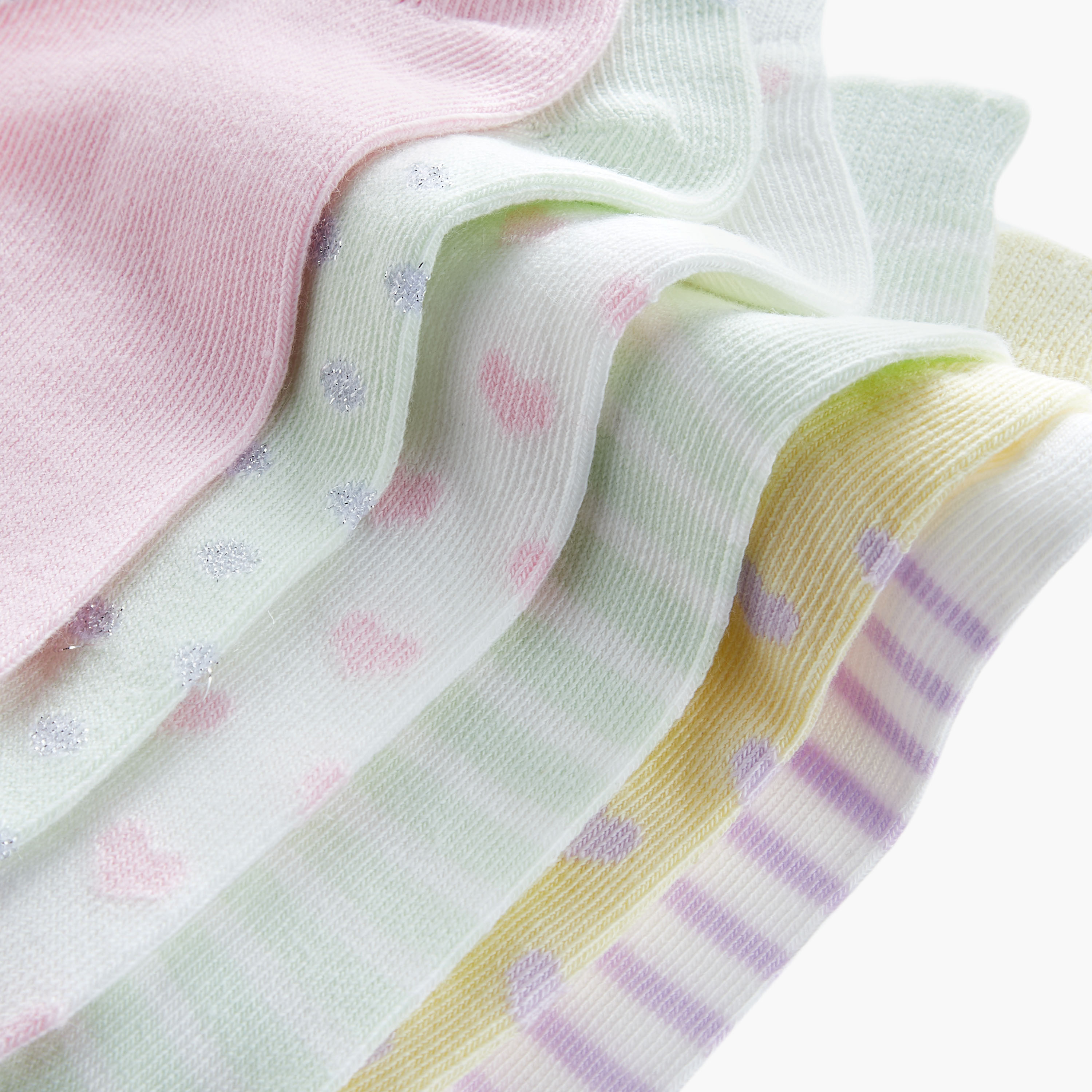 Juniors Assorted Ankle Length Socks - Set of 7-girls-accessories-socks-image-4
