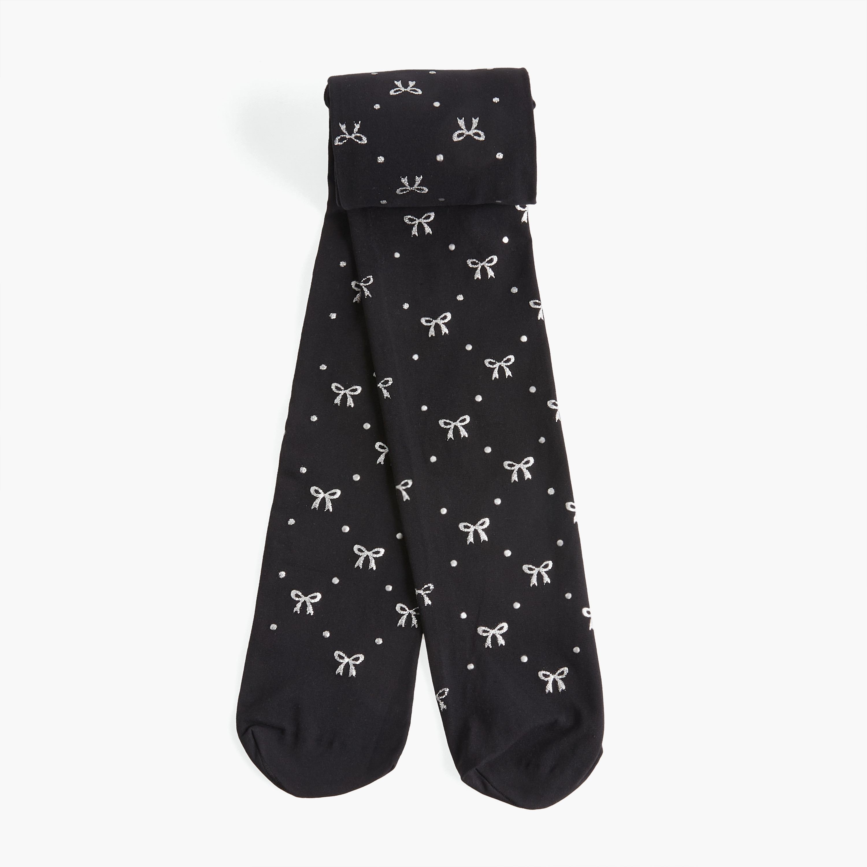 Juniors All-Over Bow Detail Tights with Elasticated Waistband-girls-accessories-socks-image-1