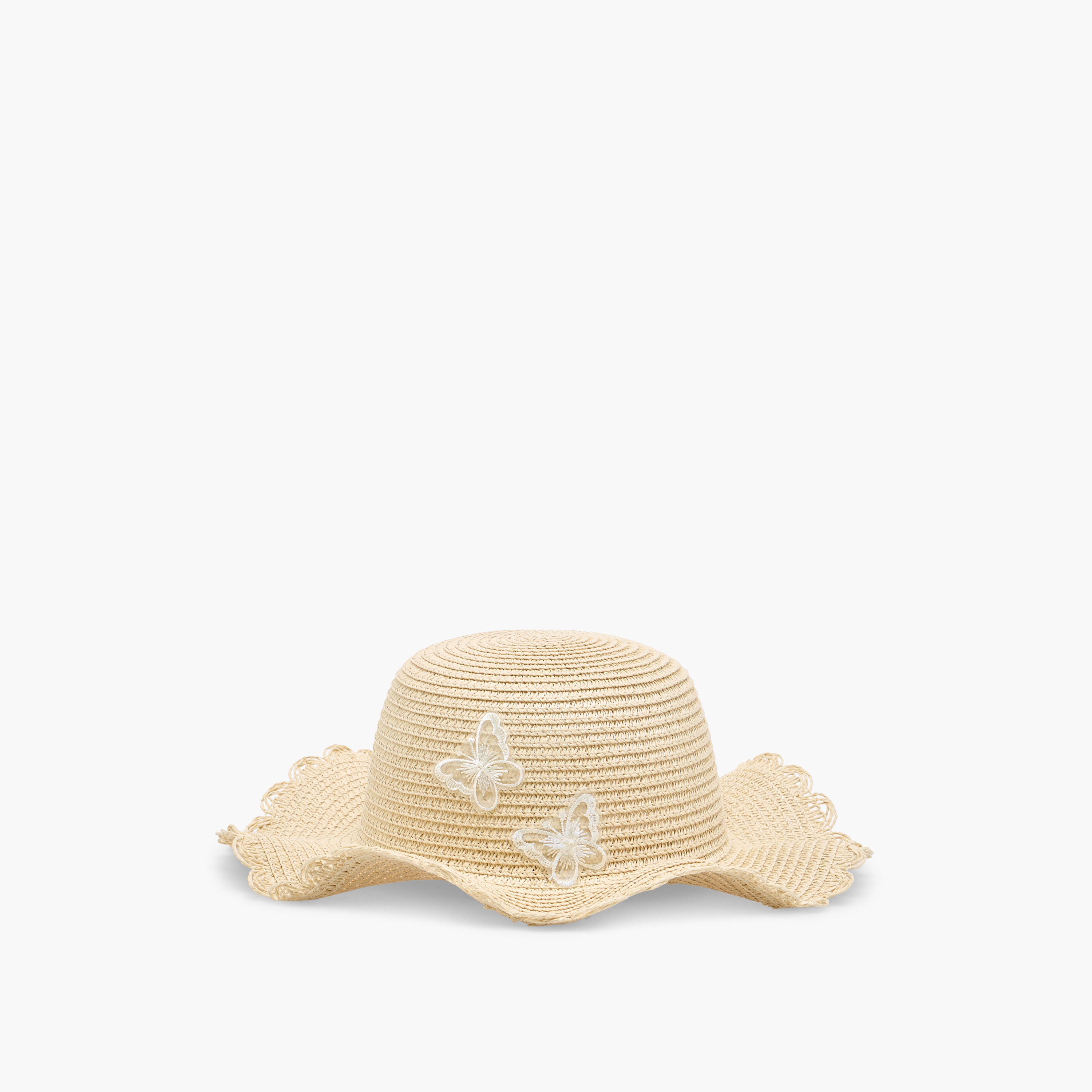 Juniors Textured Hat with Butterfly Applique-girls-accessories-caps-image-1