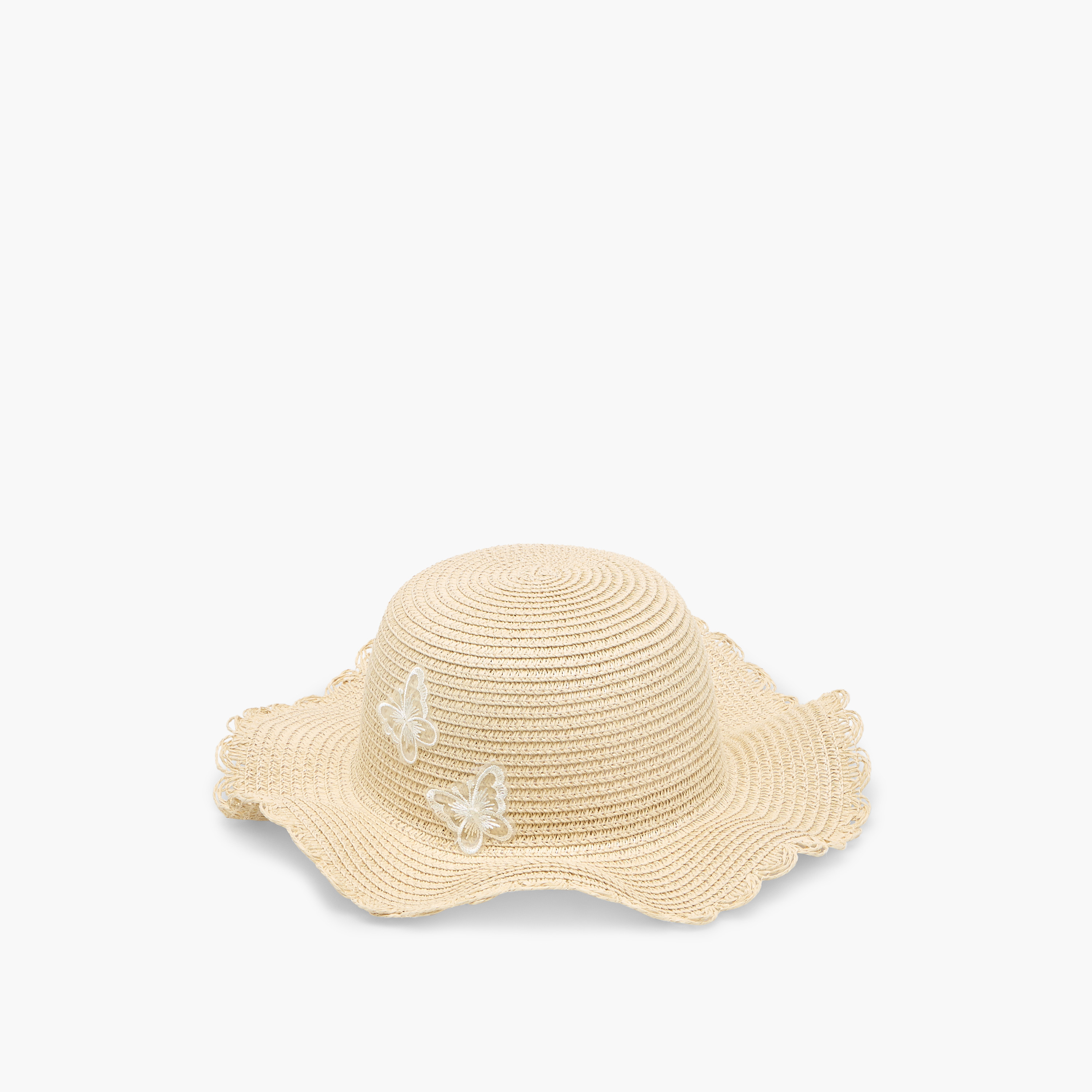 Juniors Textured Hat with Butterfly Applique-girls-accessories-caps-image-2
