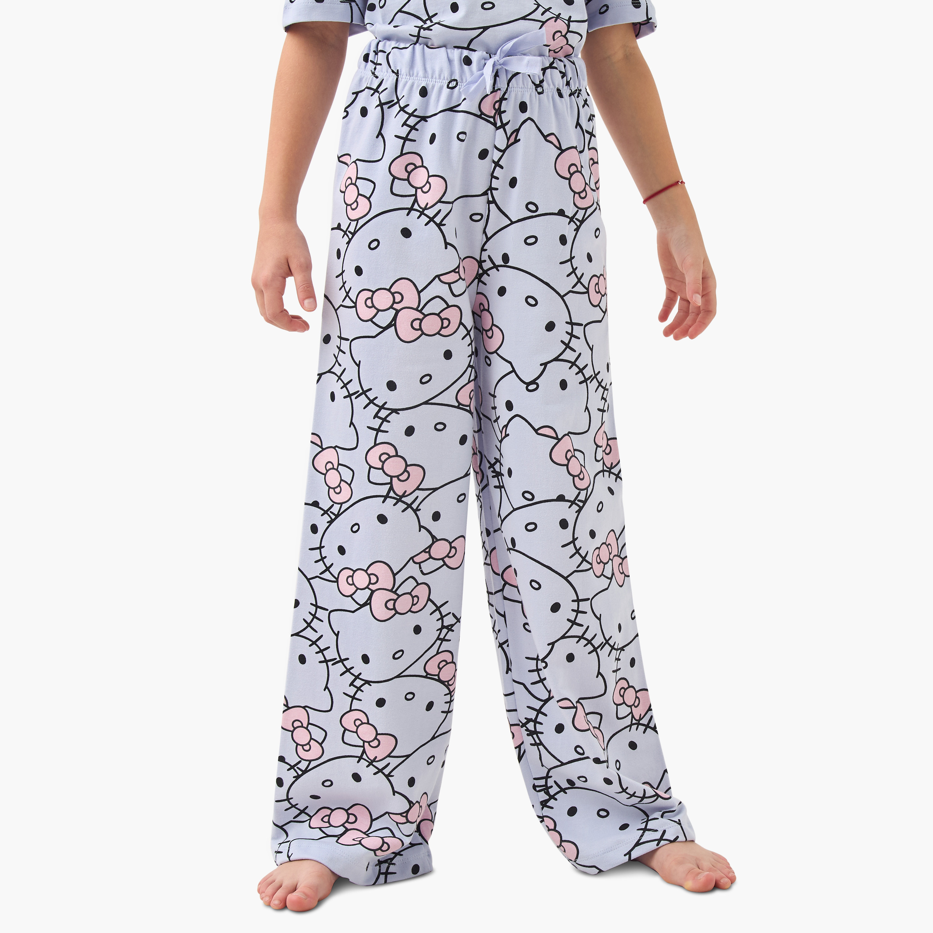 Sanrio Hello Kitty Print T-shirt and Pyjama Set-girls-clothing-nightwear-image-3