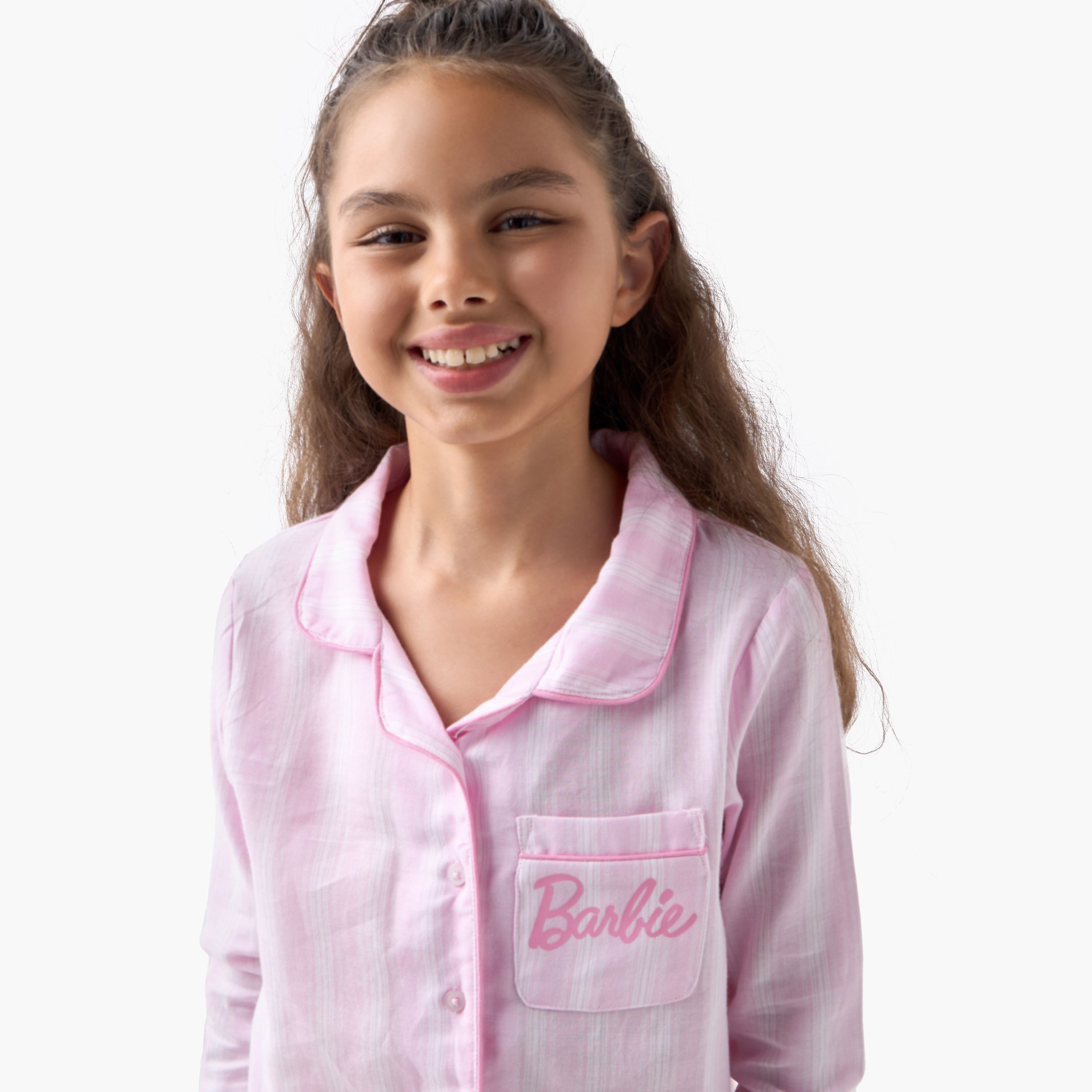 Barbie Print Shirt and Pyjama Set-girls-clothing-nightwear-image-5