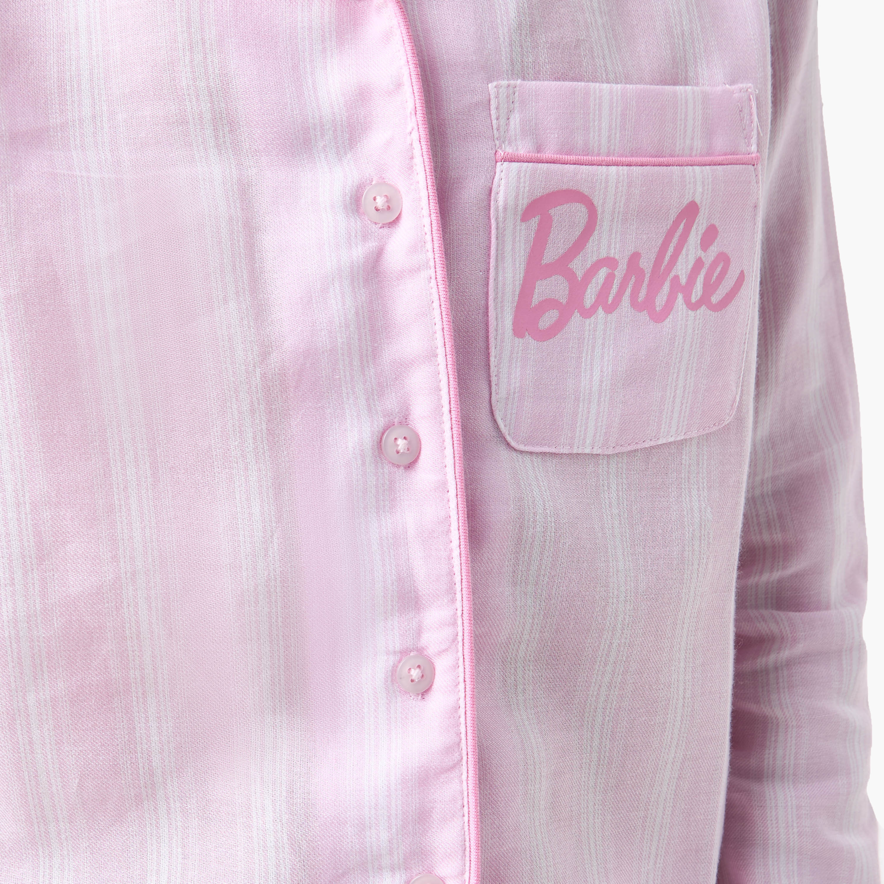 Barbie Print Shirt and Pyjama Set-girls-clothing-nightwear-image-6