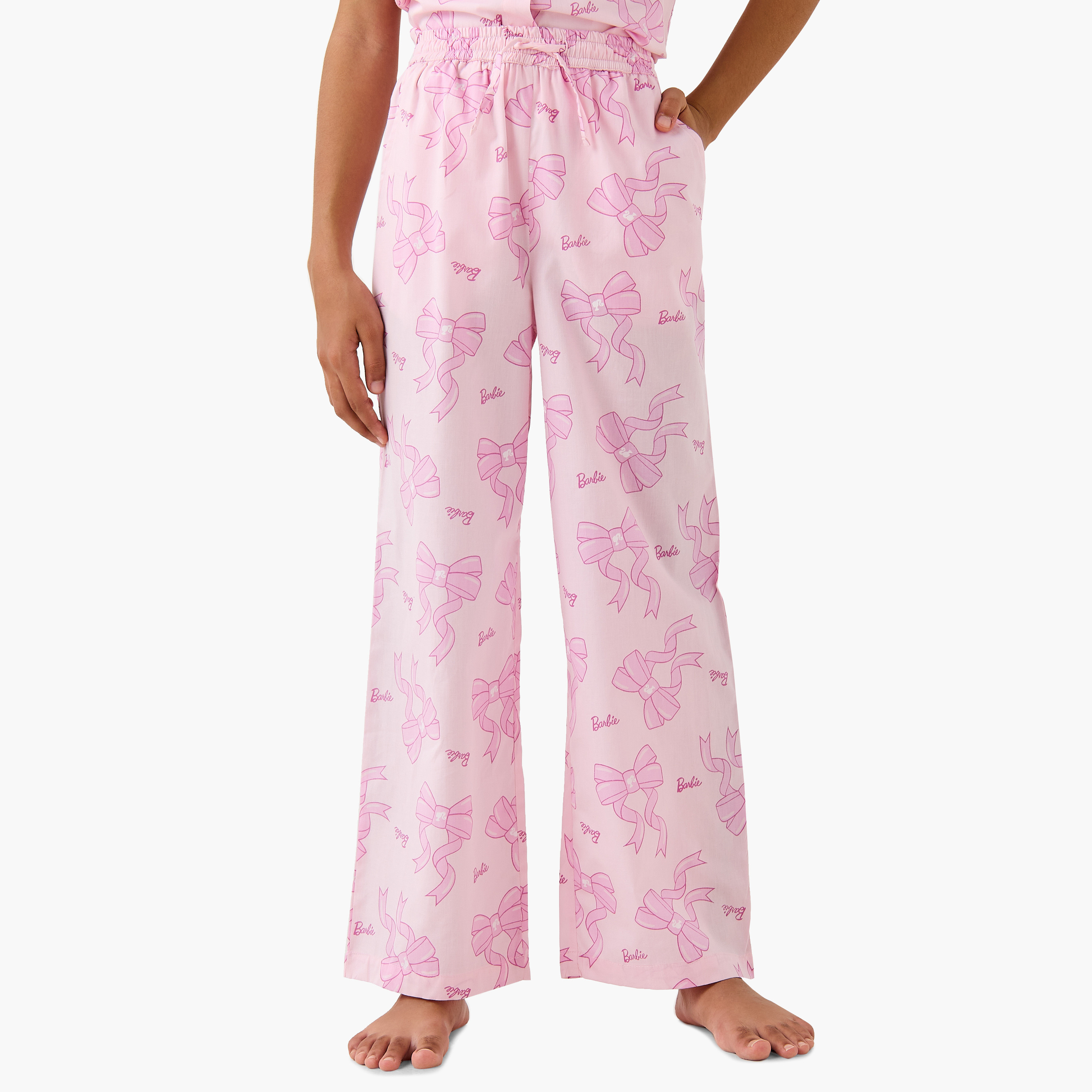 Barbie Print Shirt and Pyjama Set-girls-clothing-nightwear-image-3