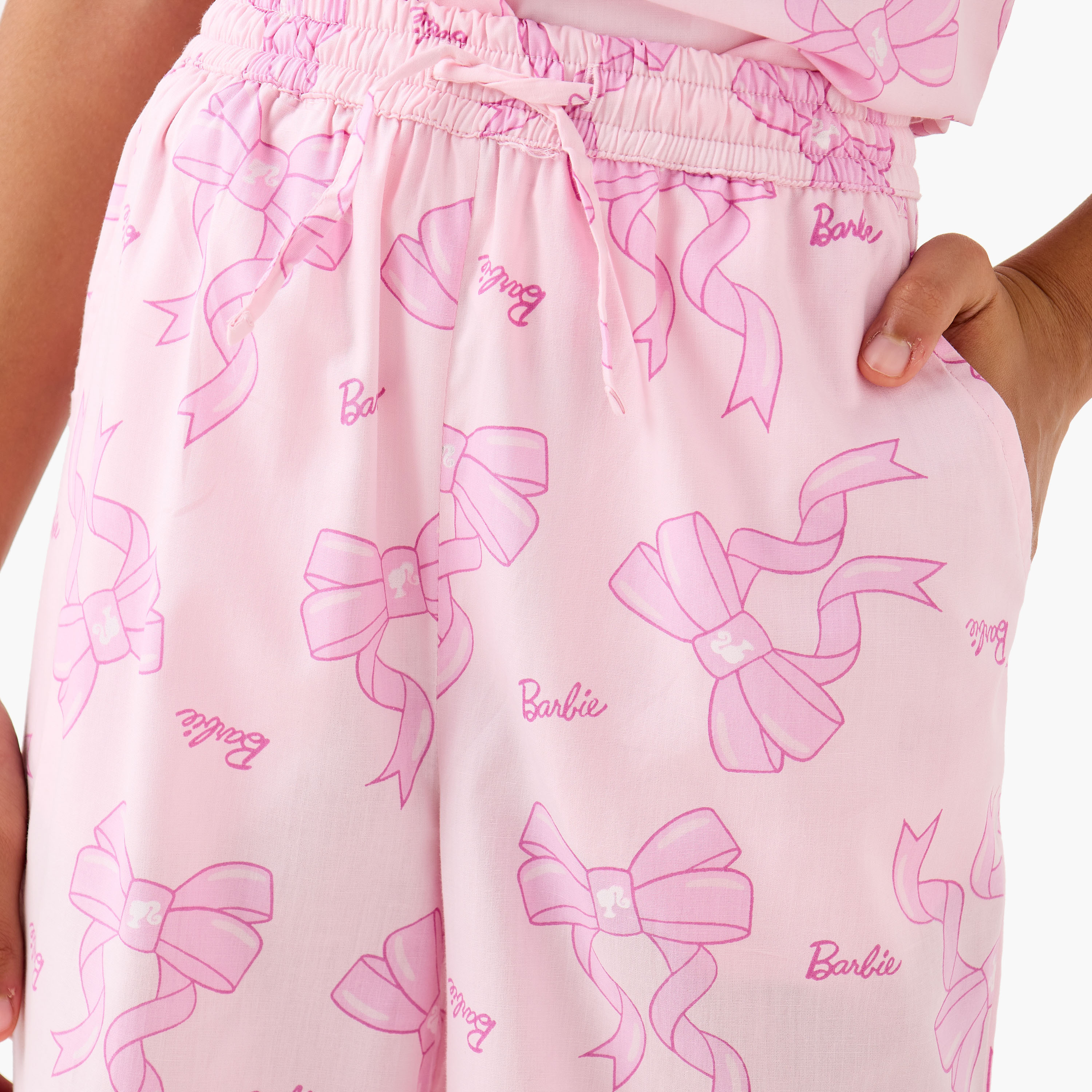Barbie Print Shirt and Pyjama Set-girls-clothing-nightwear-image-6