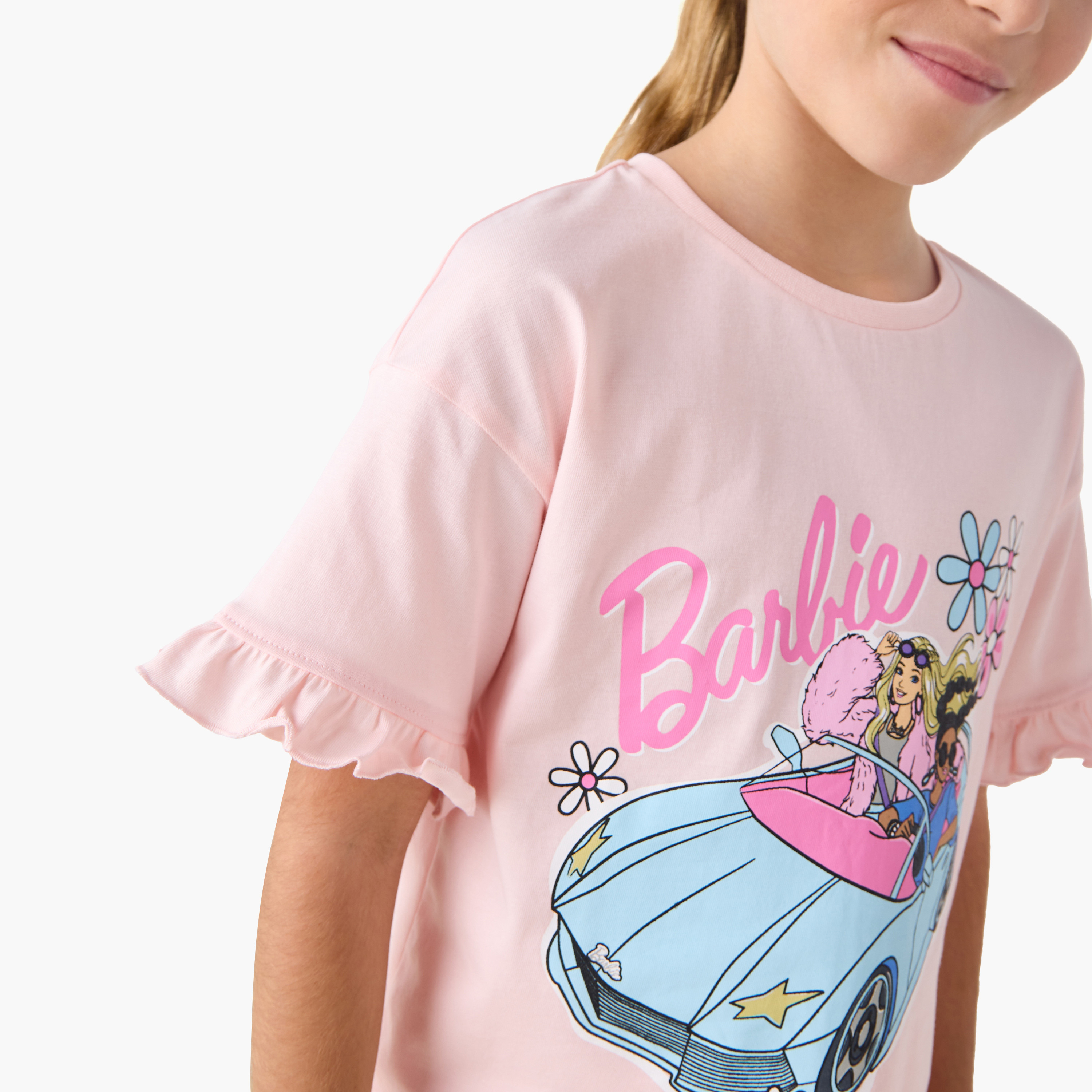 طقم بنطلون بيجاما وبلوزة بطبعات باربي-girls-clothing-nightwear-image-5