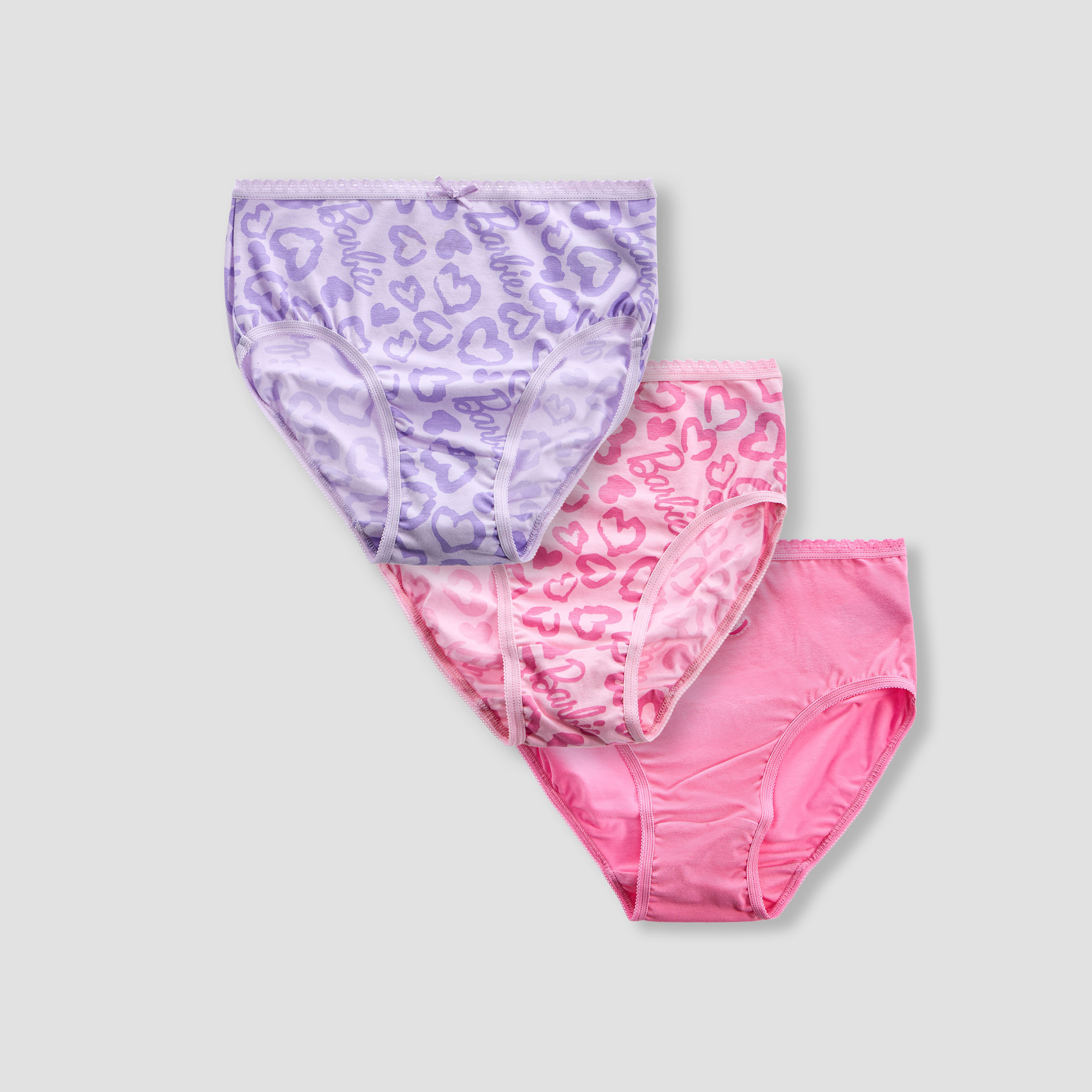 Girls Briefs with Barbie Print - Cotton - Set of 3-girls-clothing-innerwear-panties-image-1