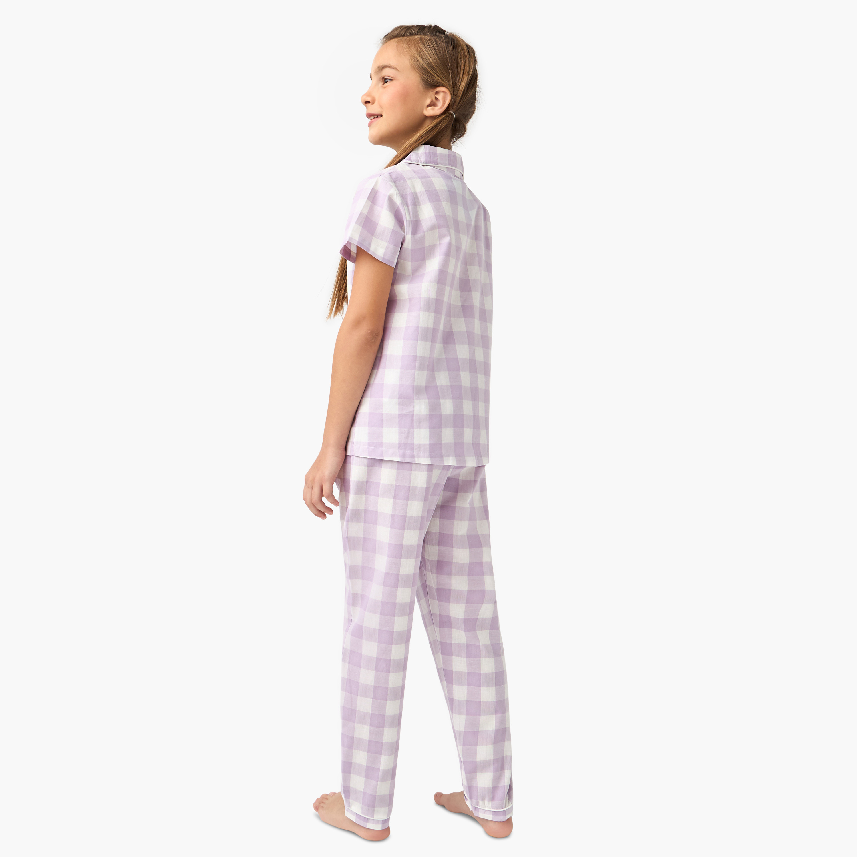 طقم بنطلون بيجاما وقميص كاروهات من ديزني-girls-clothing-nightwear-image-4