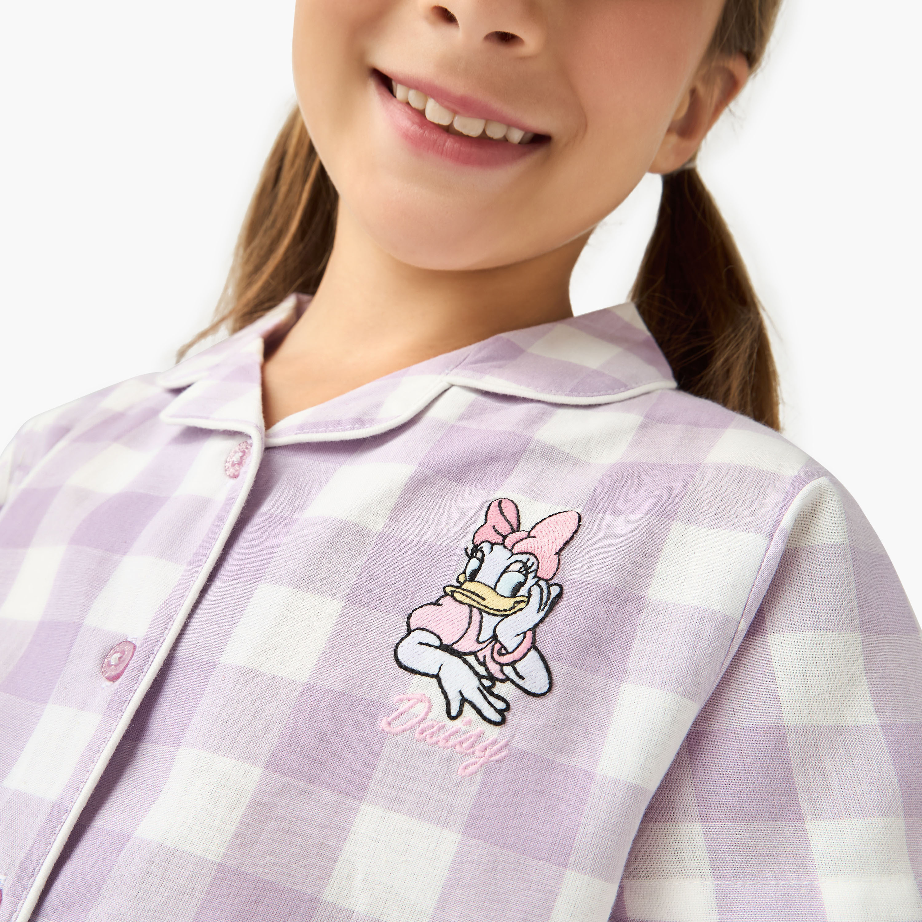 طقم بنطلون بيجاما وقميص كاروهات من ديزني-girls-clothing-nightwear-image-5