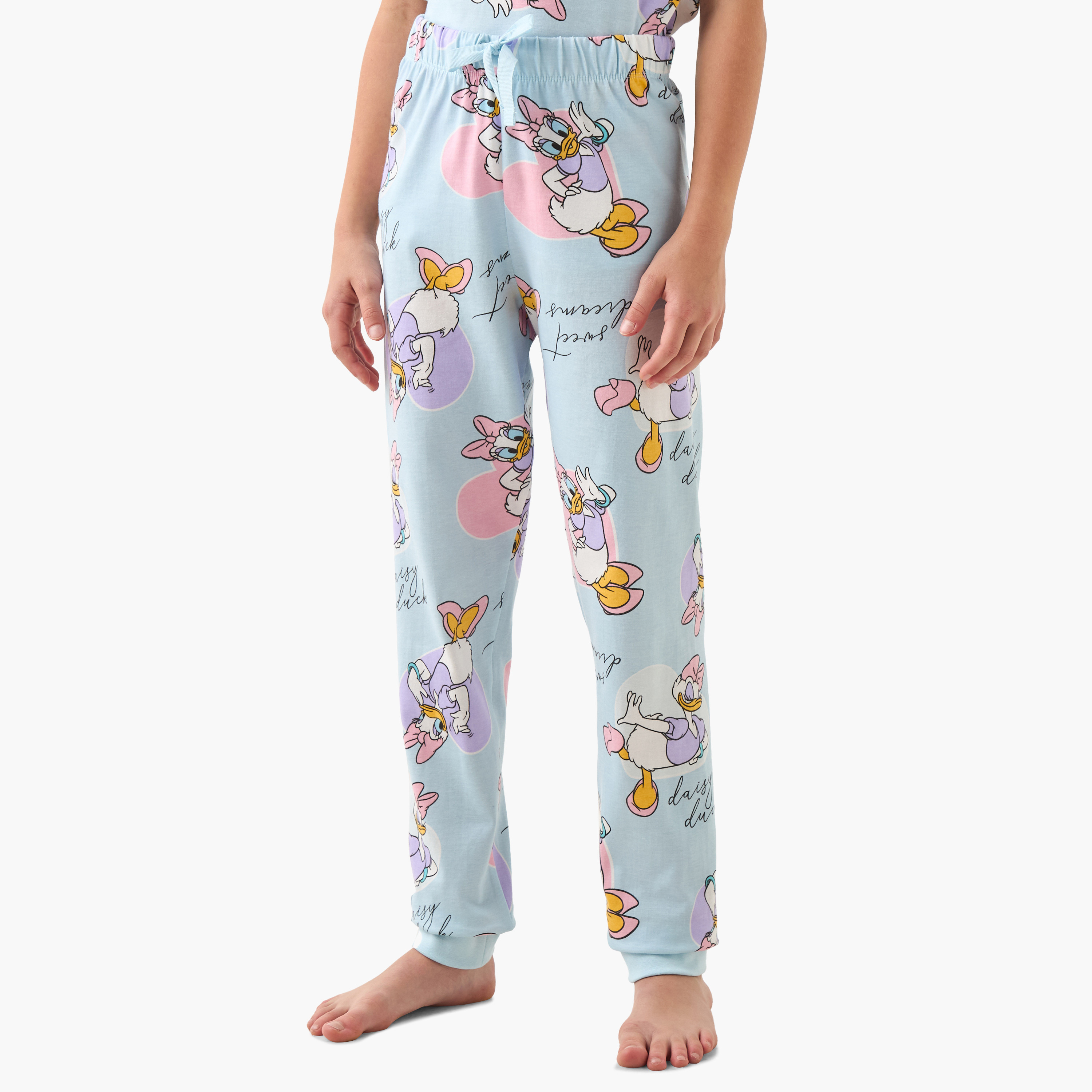 Disney Daisy Duck Print T-shirt with Pyjama - Set of 2-girls-clothing-multipacks-image-5