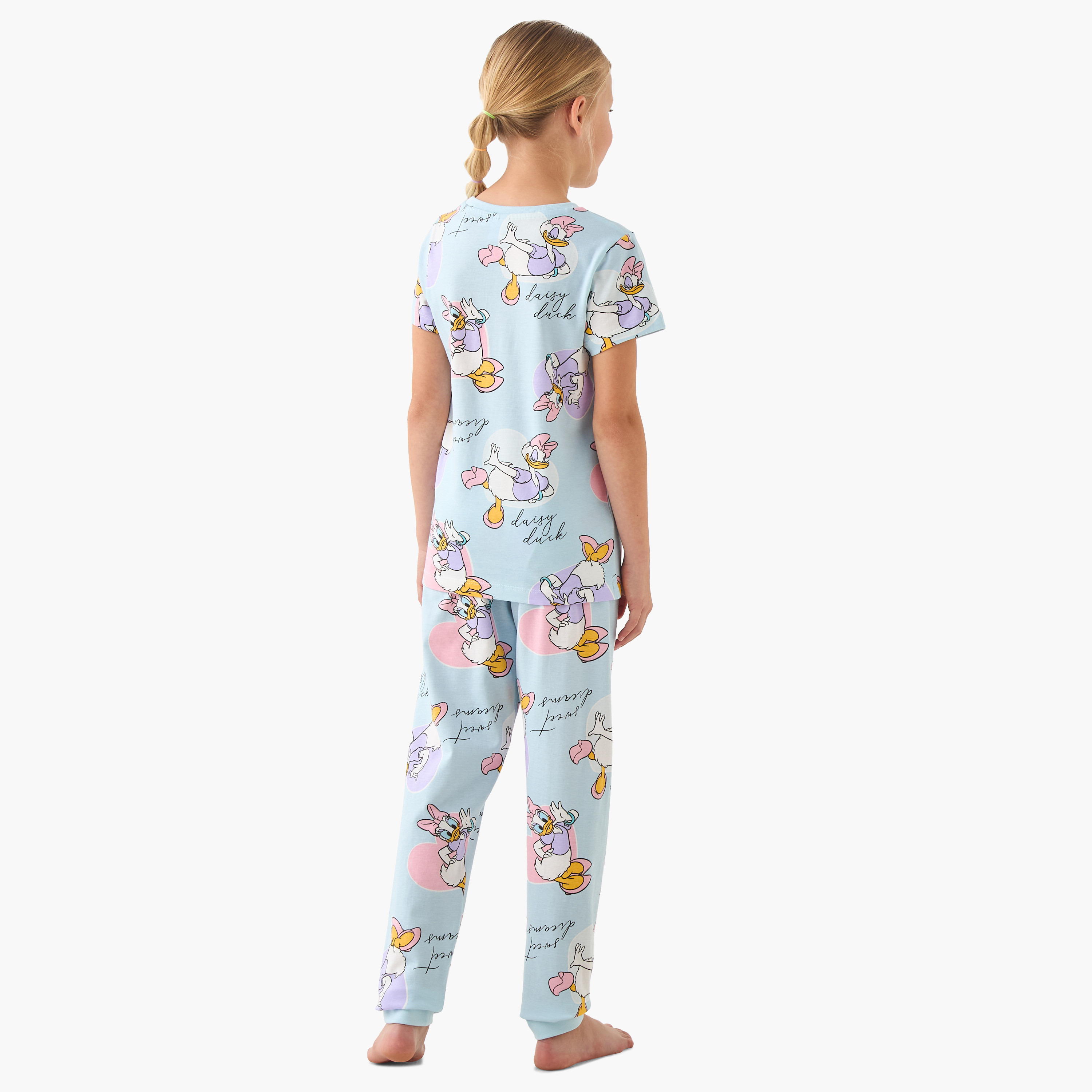 Disney Daisy Duck Print T-shirt with Pyjama - Set of 2-girls-clothing-multipacks-image-6