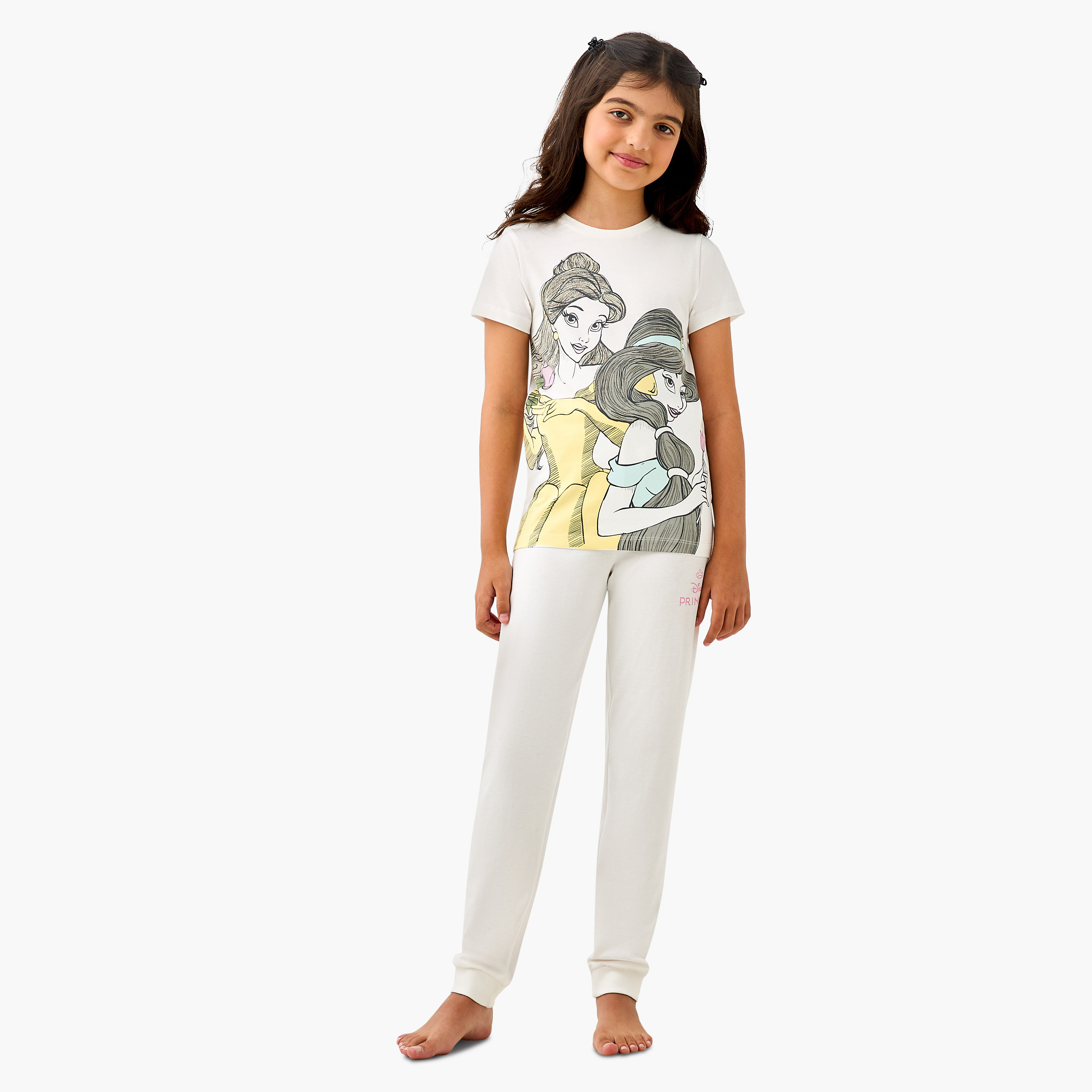 طقم بيجاما وتيشيرت بطبعات برنسيس من ديزني - طقم من قطعتين-girls-clothing-nightwear-image-7