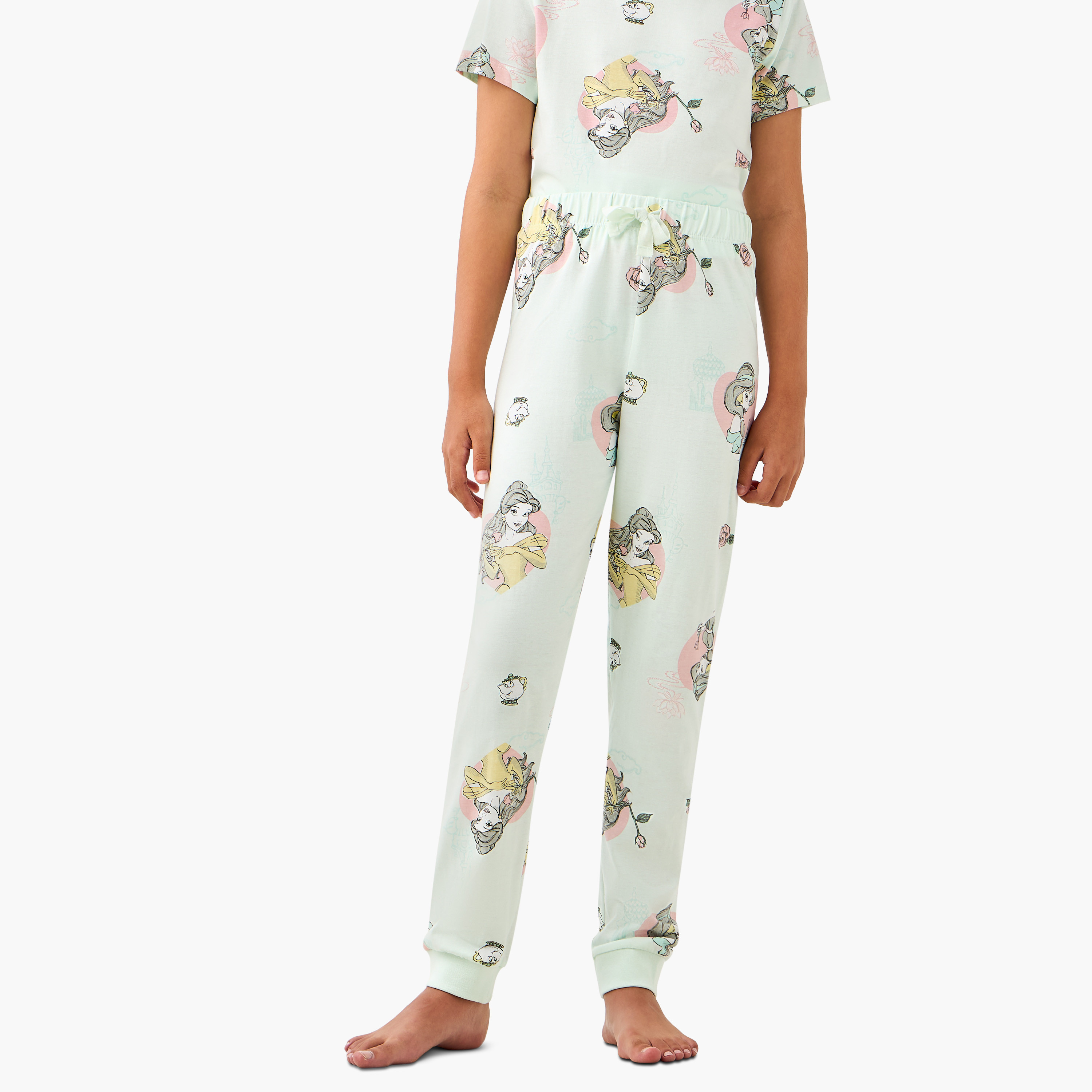 طقم بيجاما وتيشيرت بطبعات برنسيس من ديزني - طقم من قطعتين-girls-clothing-nightwear-image-5