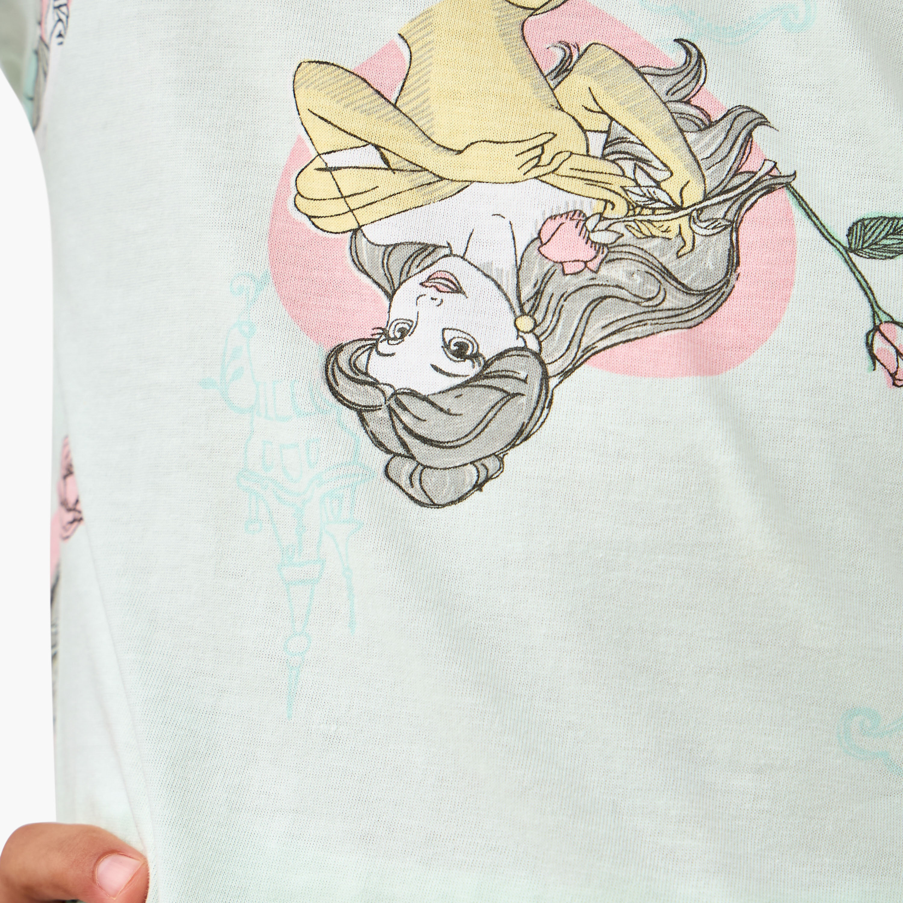 طقم بيجاما وتيشيرت بطبعات برنسيس من ديزني - طقم من قطعتين-girls-clothing-nightwear-image-2