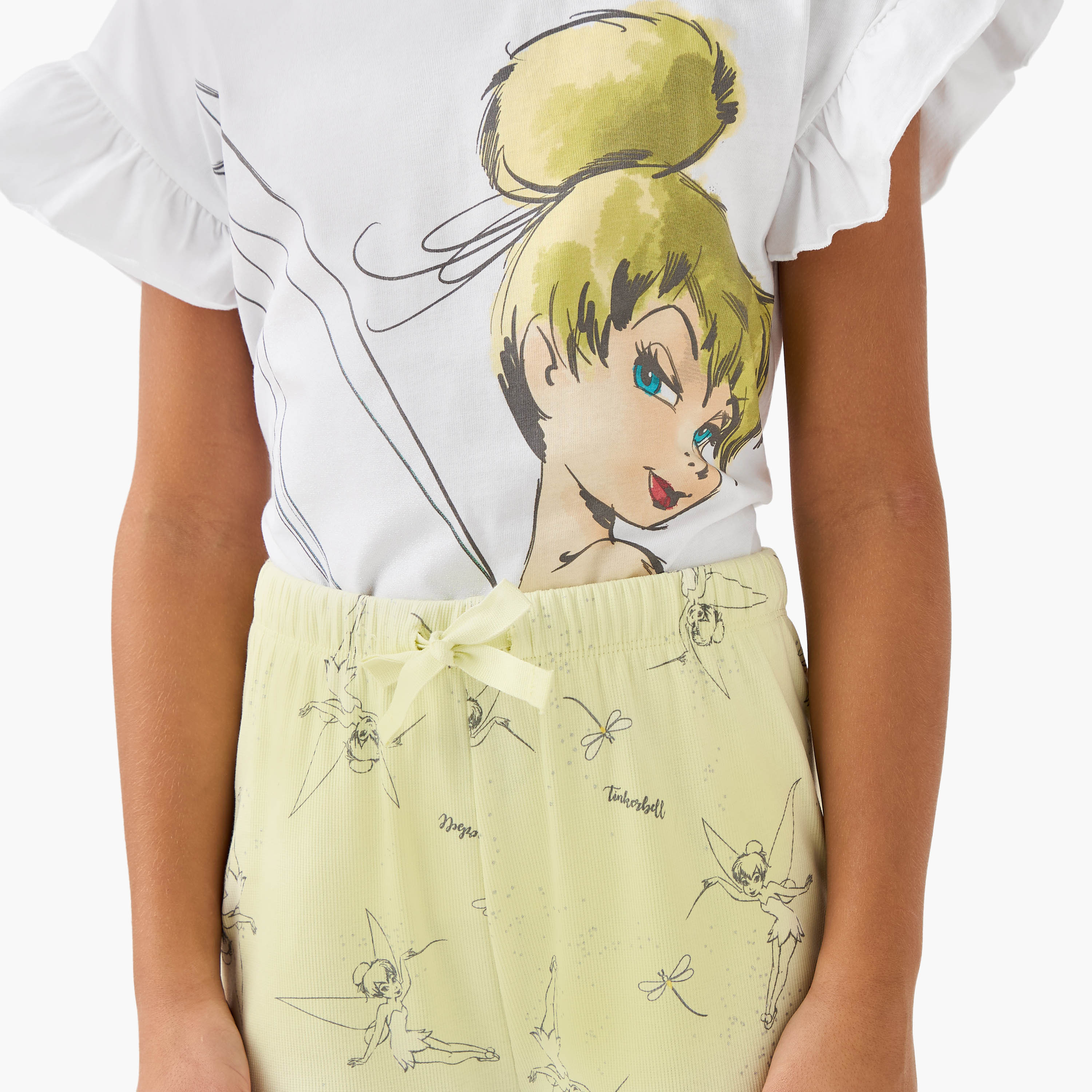 Disney Tinkerbell Print T-shirt and Pyjama Set-girls-clothing-nightwear-image-6