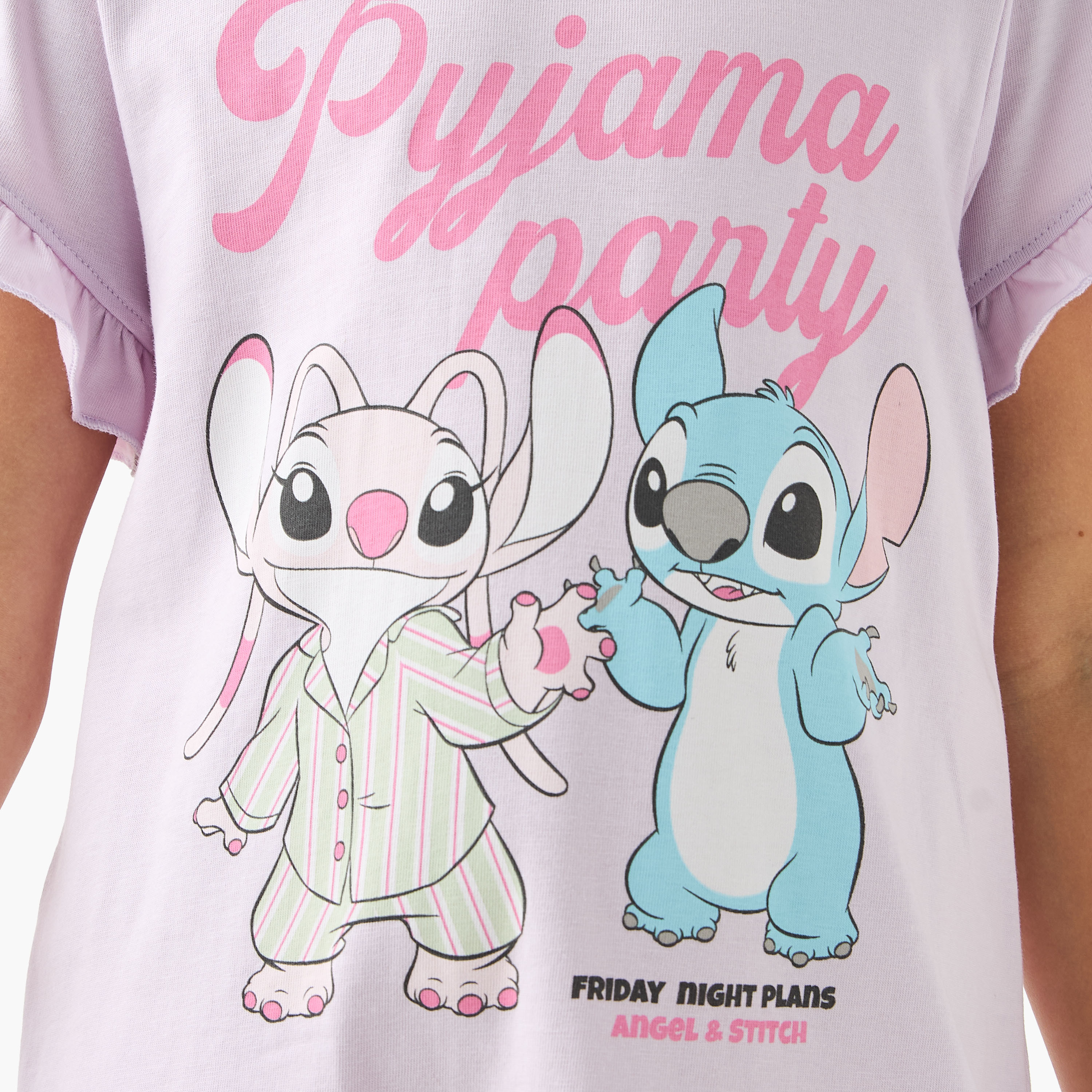 Disney Angel and Stitch Print Night Dress with Ruffle Detail - Set of 2-girls-clothing-nightwear-image-6