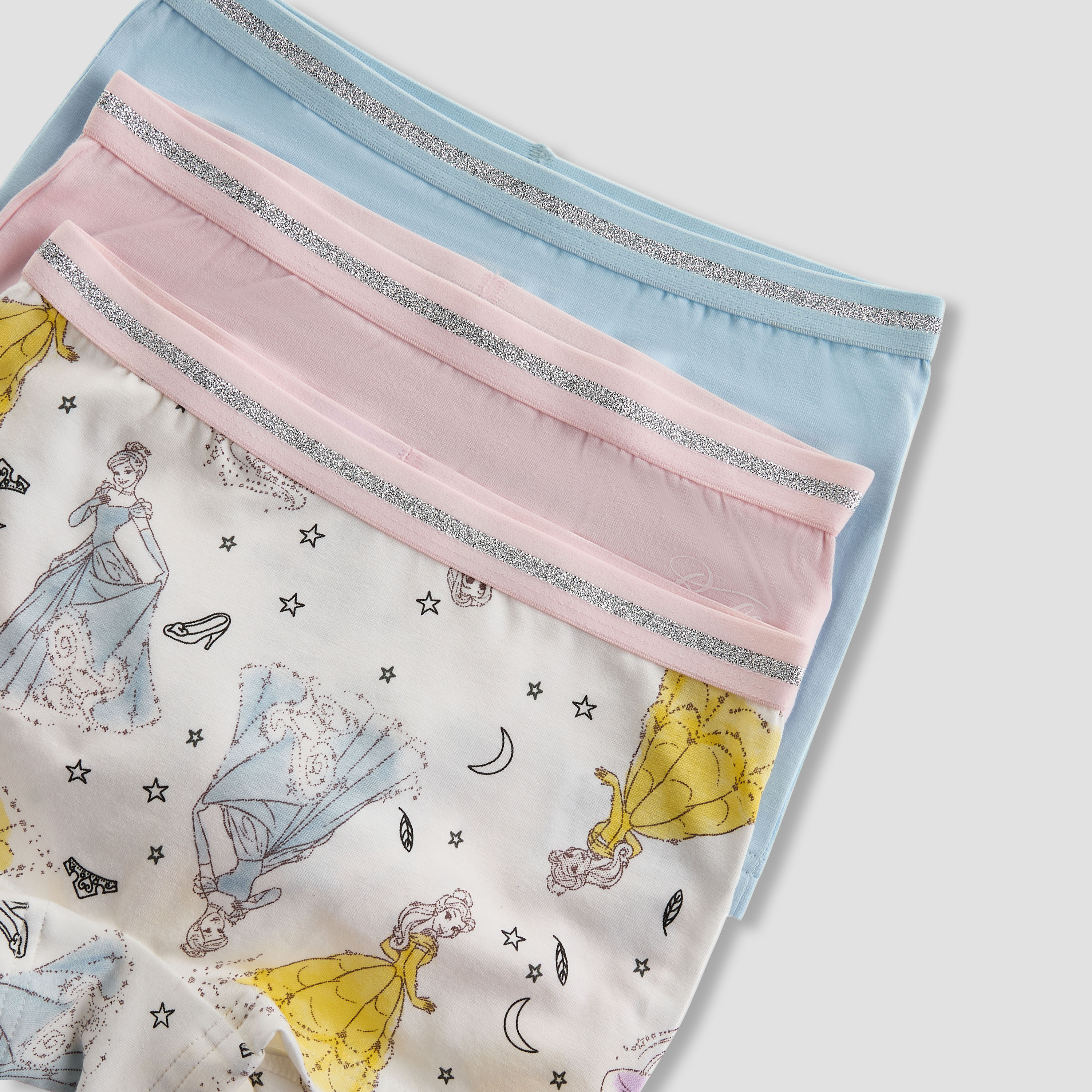 Pack of 3 Disney Cotton Boxers with Princess Print-girls-clothing-innerwear-panties-image-5