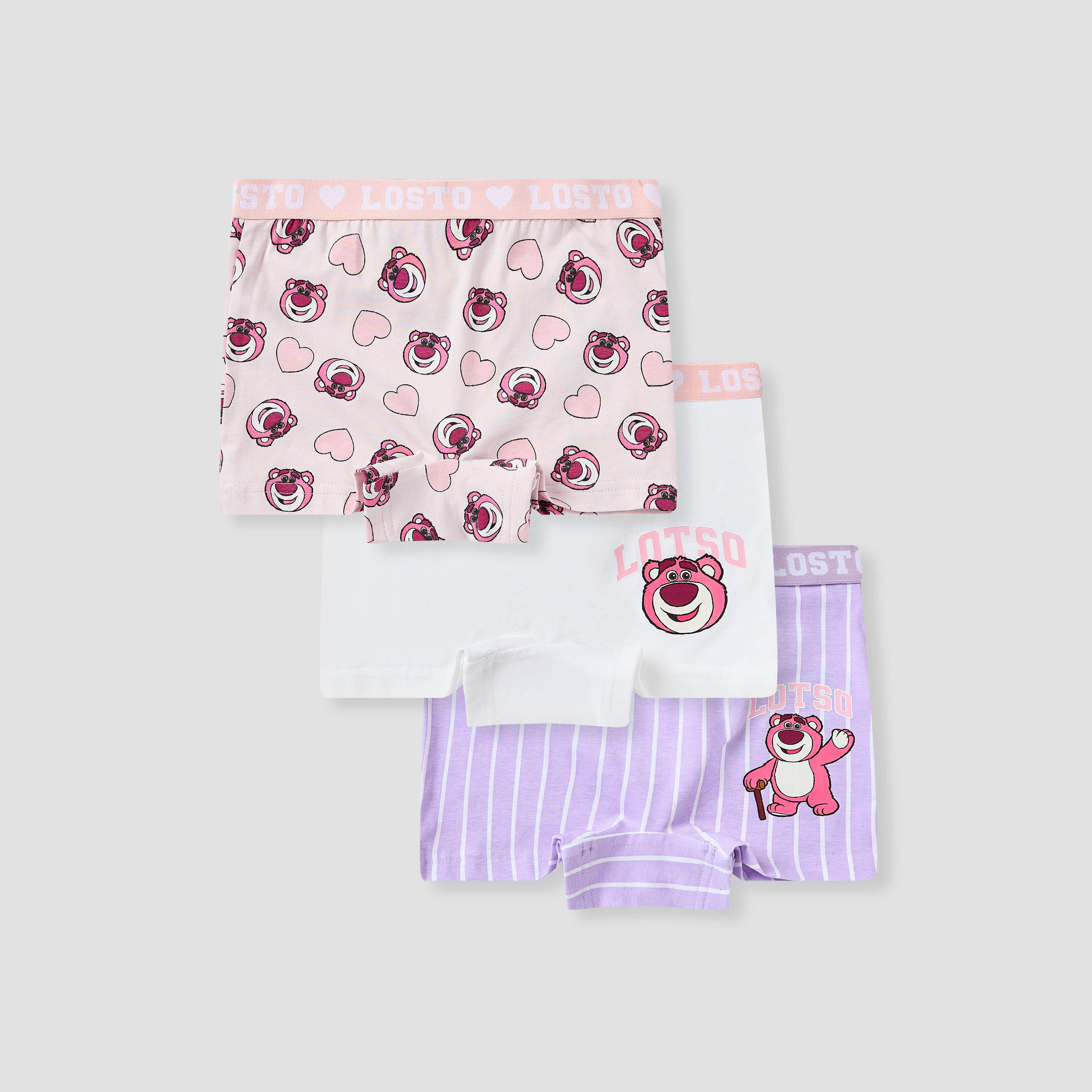 Disney Lotso Print Briefs with Elasticated Waistband - Set of 3-girls-clothing-innerwear-panties-image-1