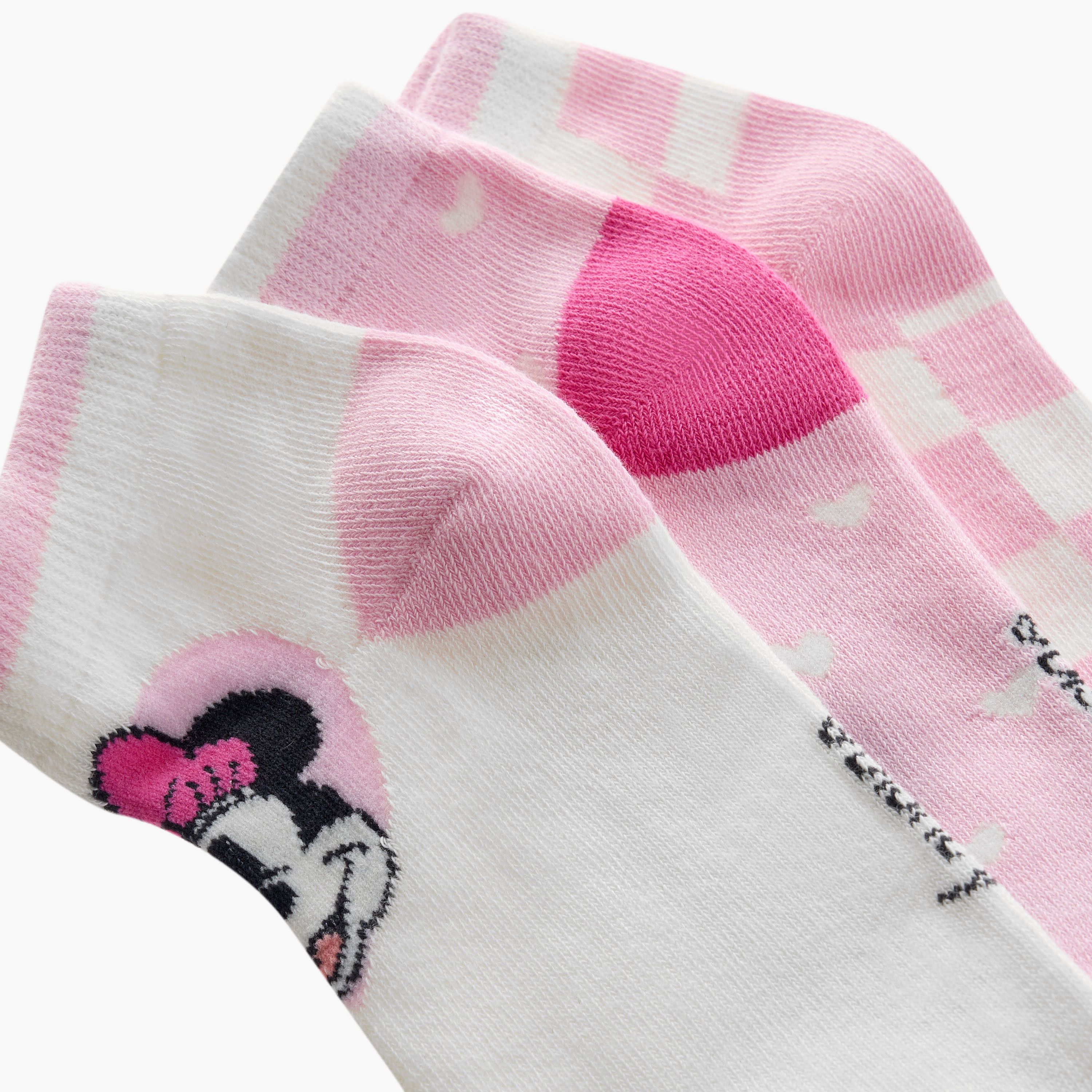 Disney Minnie Mouse and Daisy Duck Print Ankle Length Socks - Set of 3-girls-accessories-socks-image-4