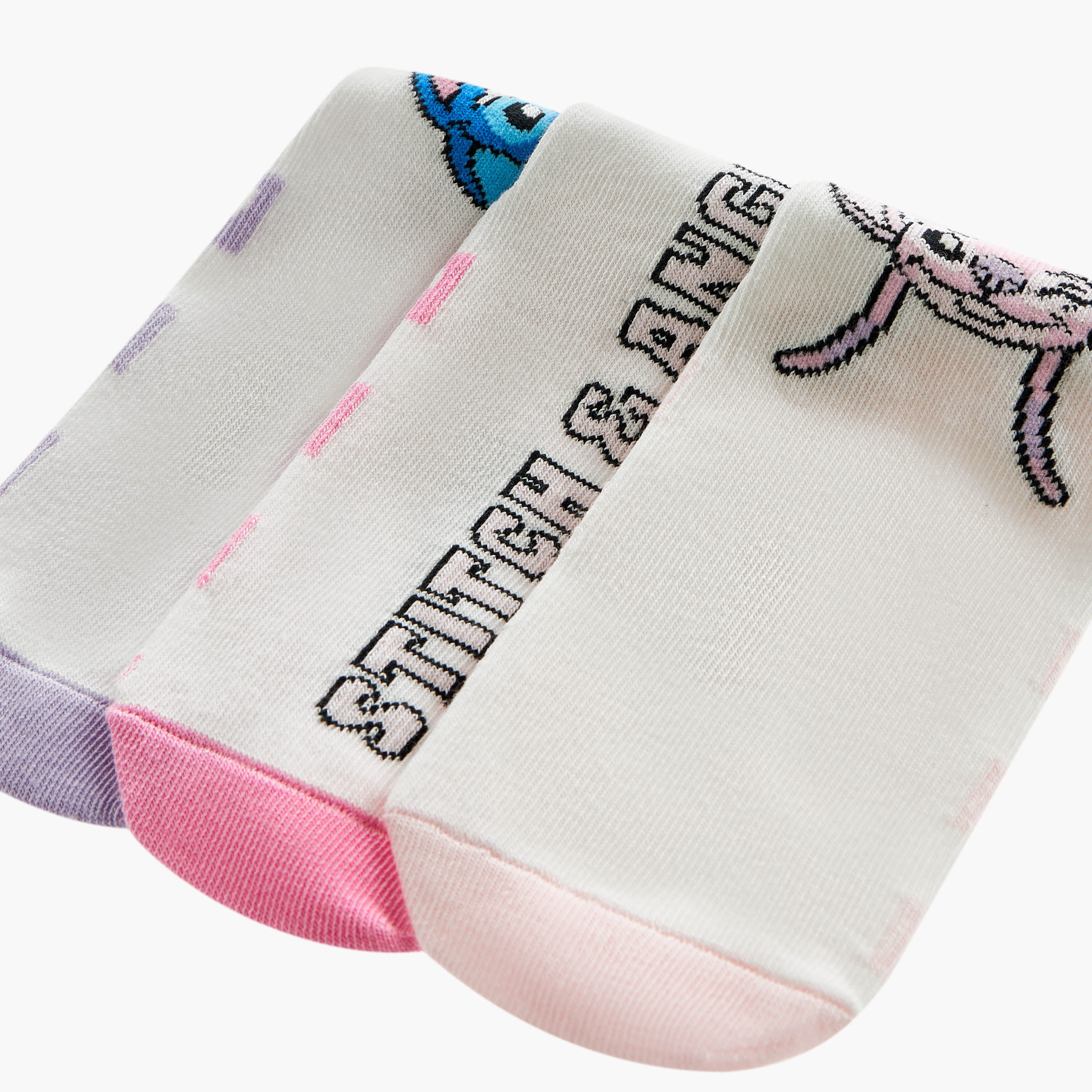 Disney Stitch and Angel Print Ankle Length Socks - Set of 3-girls-accessories-socks-image-4