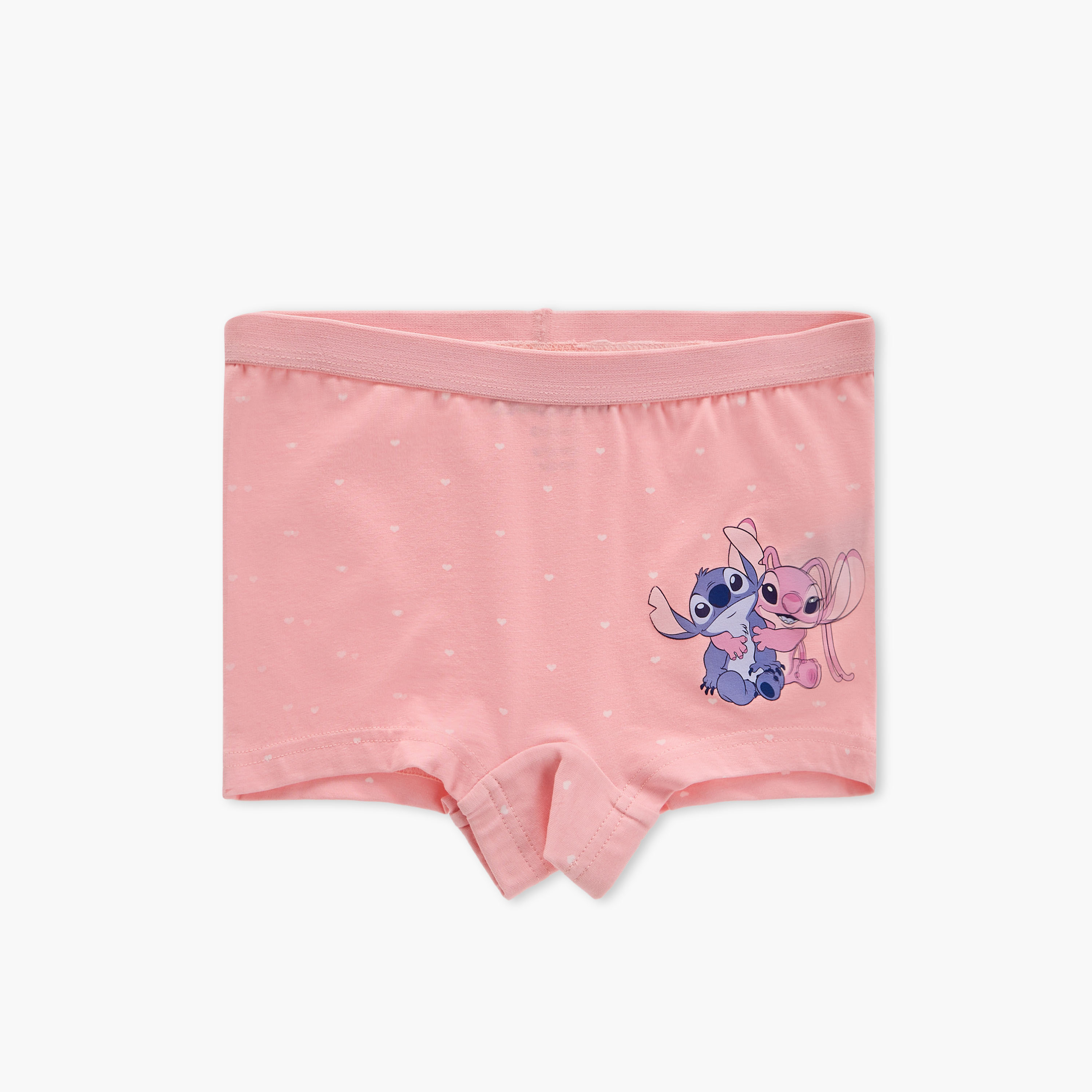 Disney Angel and Stitch Print Boxer Briefs with Elasticated Waistband - Set of 3-girls-clothing-innerwear-panties-image-4
