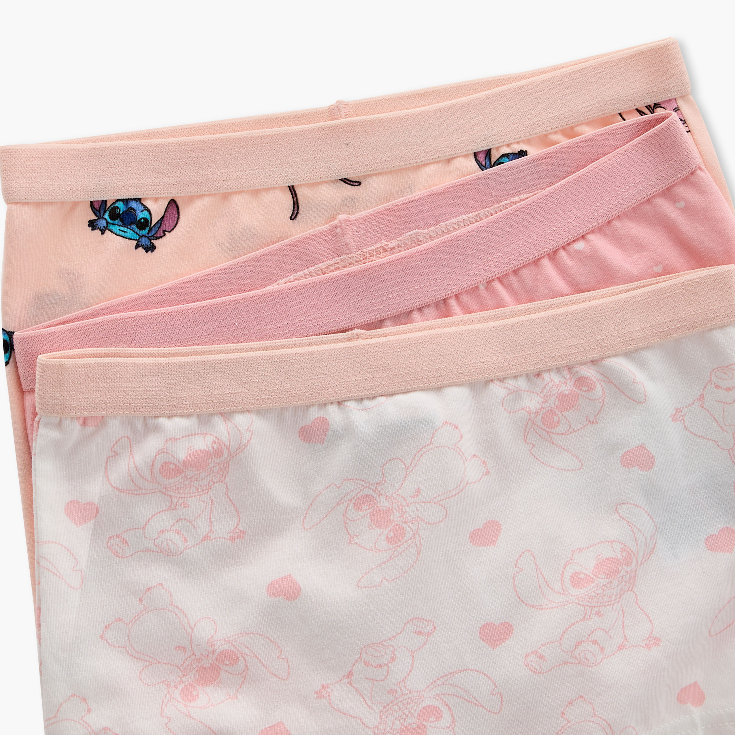 Disney Angel and Stitch Print Boxer Briefs with Elasticated Waistband - Set of 3-girls-clothing-innerwear-panties-image-5