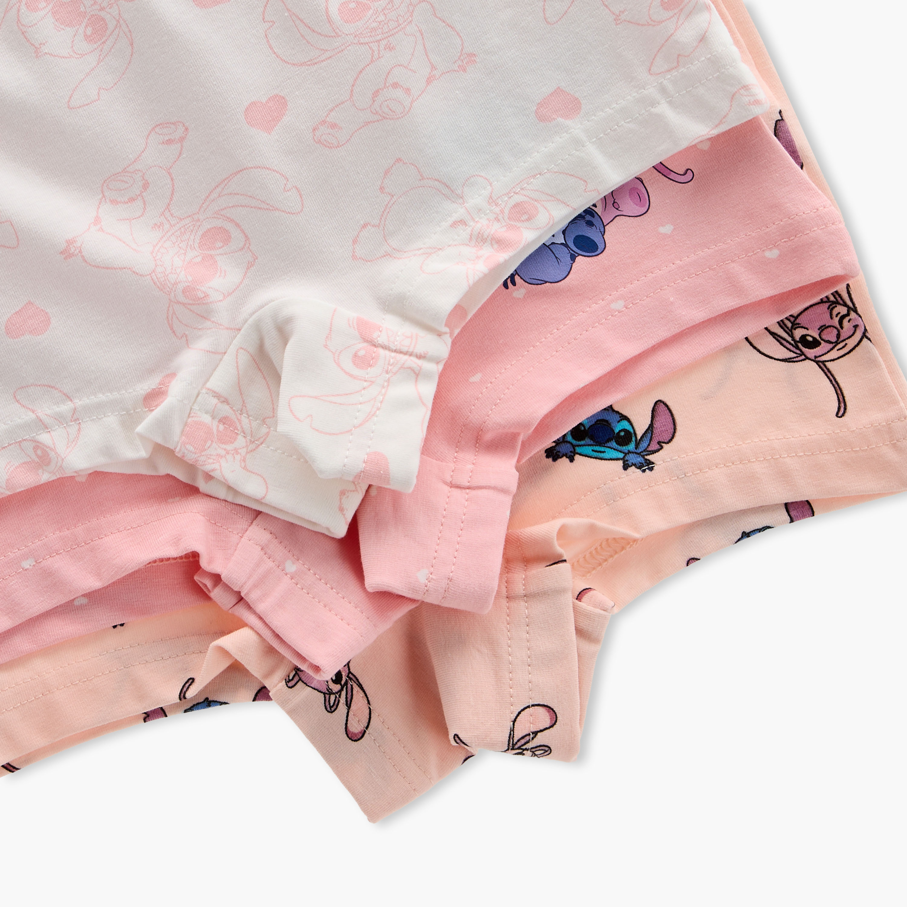 Disney Angel and Stitch Print Boxer Briefs with Elasticated Waistband - Set of 3-girls-clothing-innerwear-panties-image-6