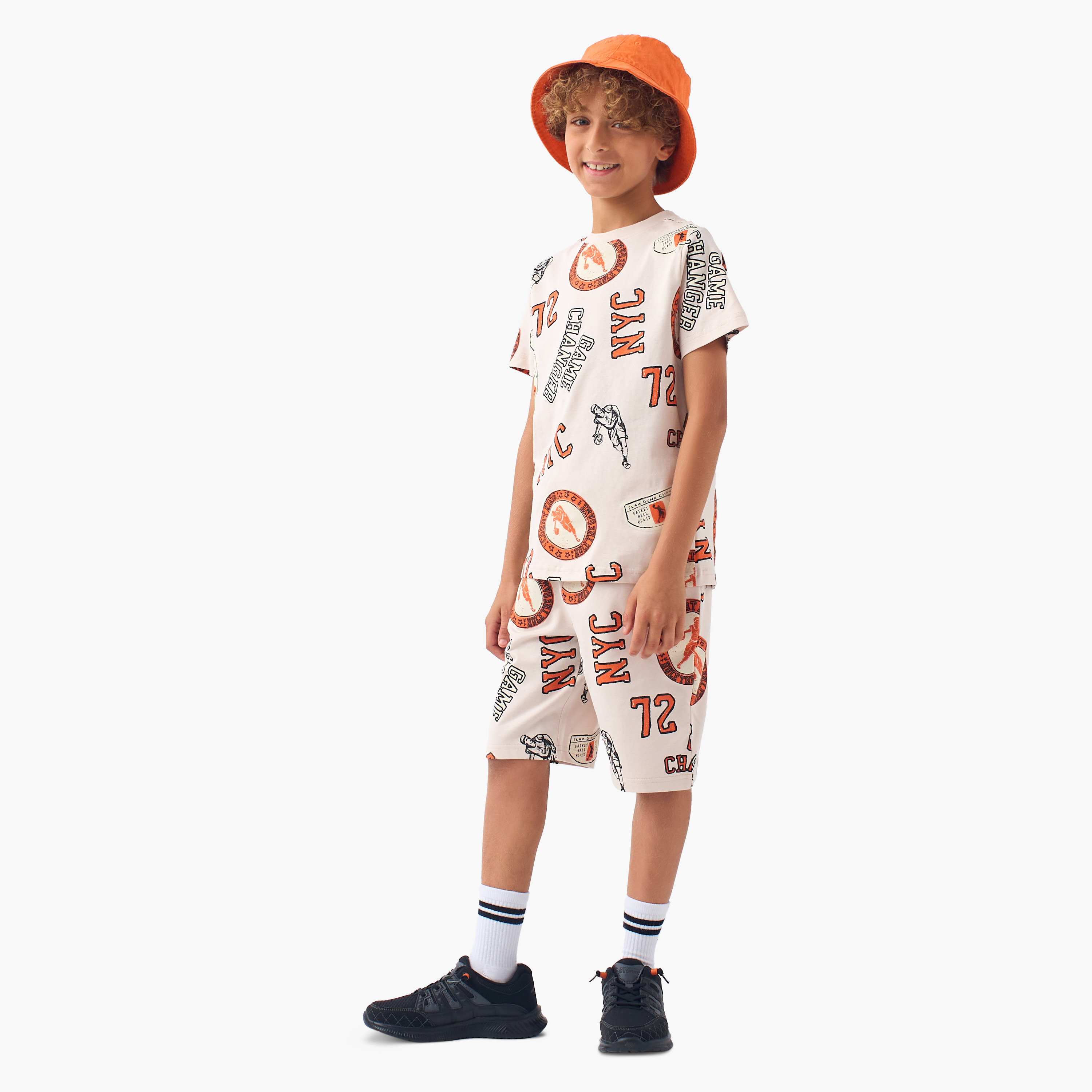 Juniors All-Over Print T-shirt with Crew Neck and Short Sleeves-boys-clothing-tshirtsandpolos-image-2