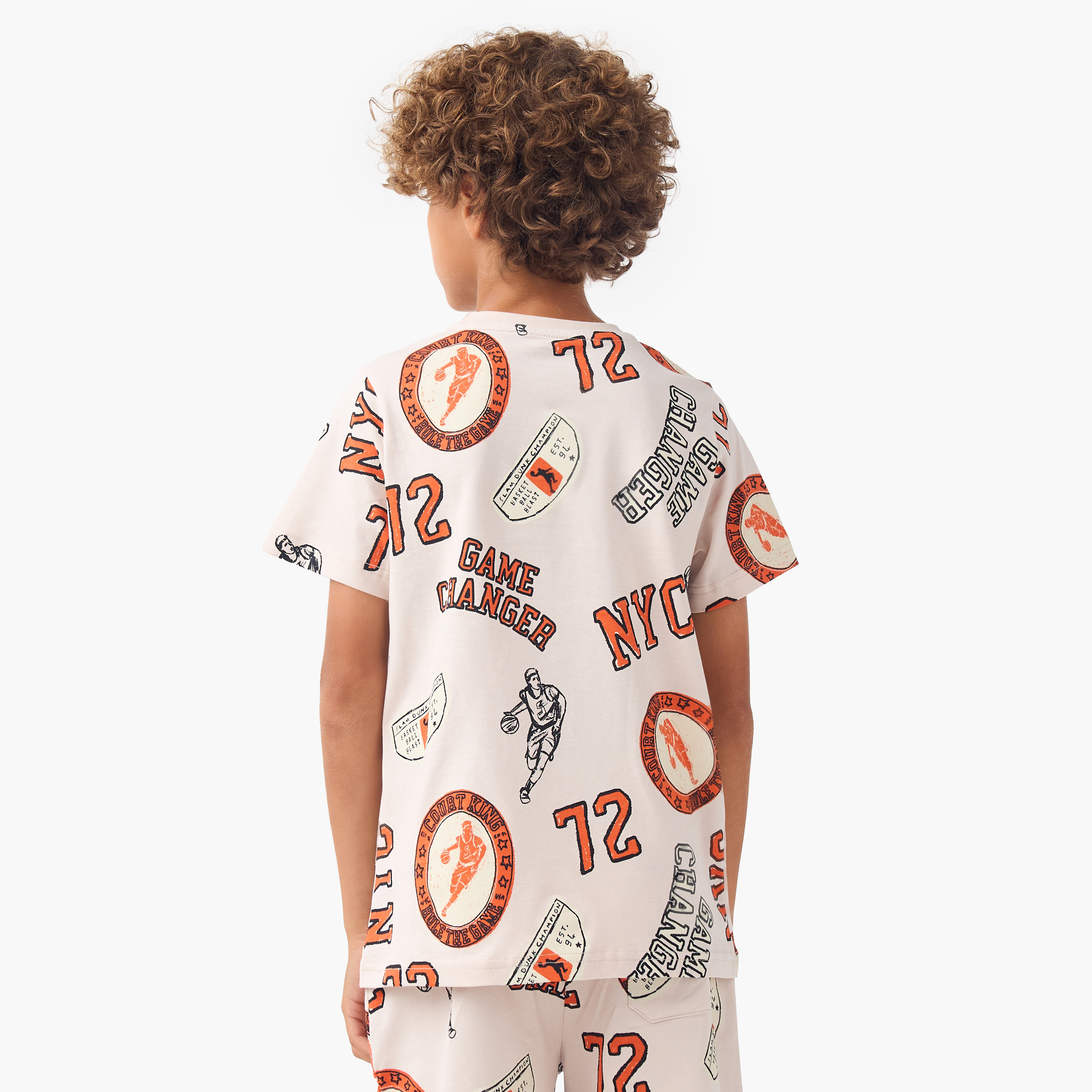 Juniors All-Over Print T-shirt with Crew Neck and Short Sleeves-boys-clothing-tshirtsandpolos-image-3