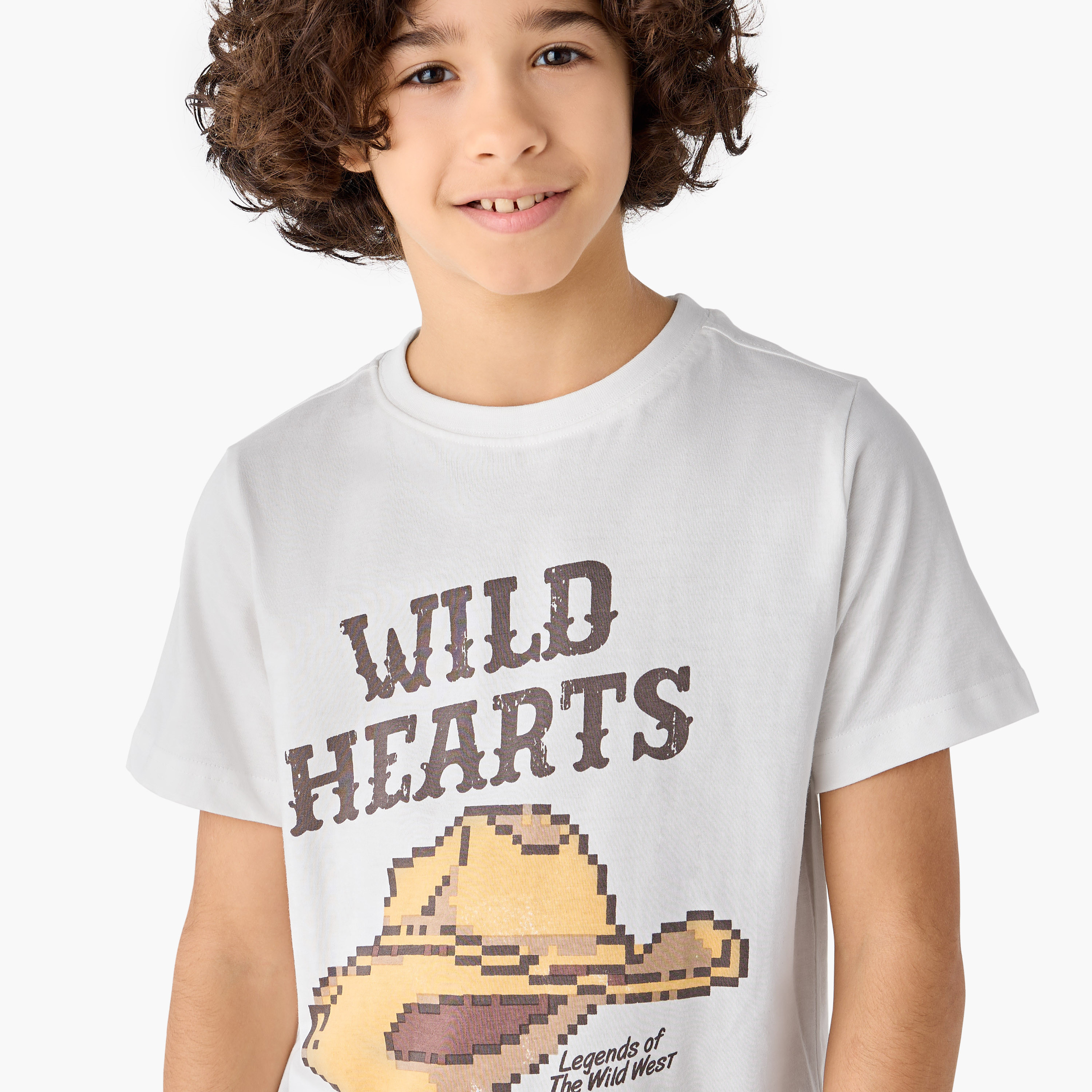 Juniors Graphic Print Crew Neck T-shirt with Short Sleeves-boys-clothing-tshirtsandpolos-image-4